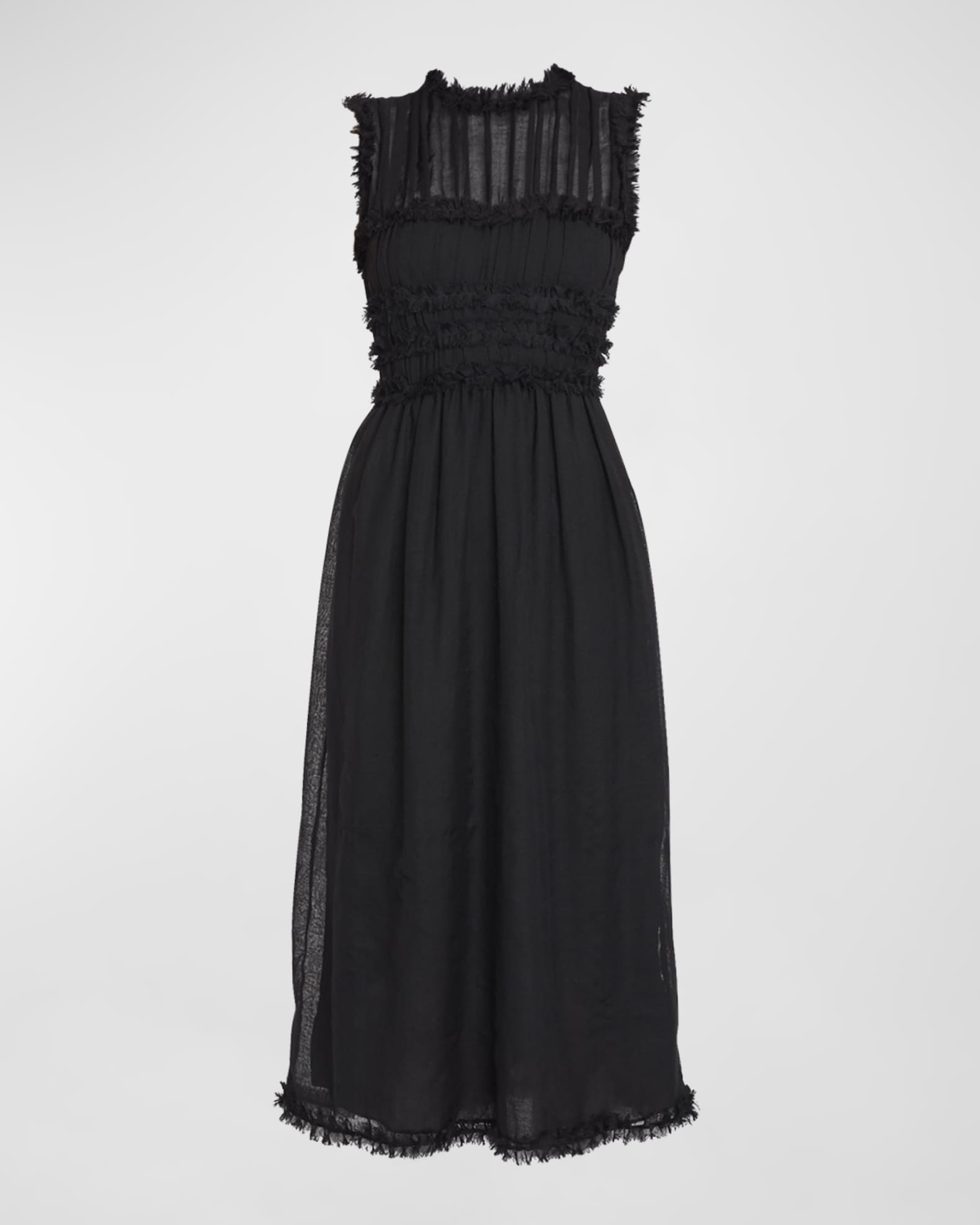 Ulla Johnson Aberdeen Sleeveless Wool Gauze Midi Dress | Neiman Marcus