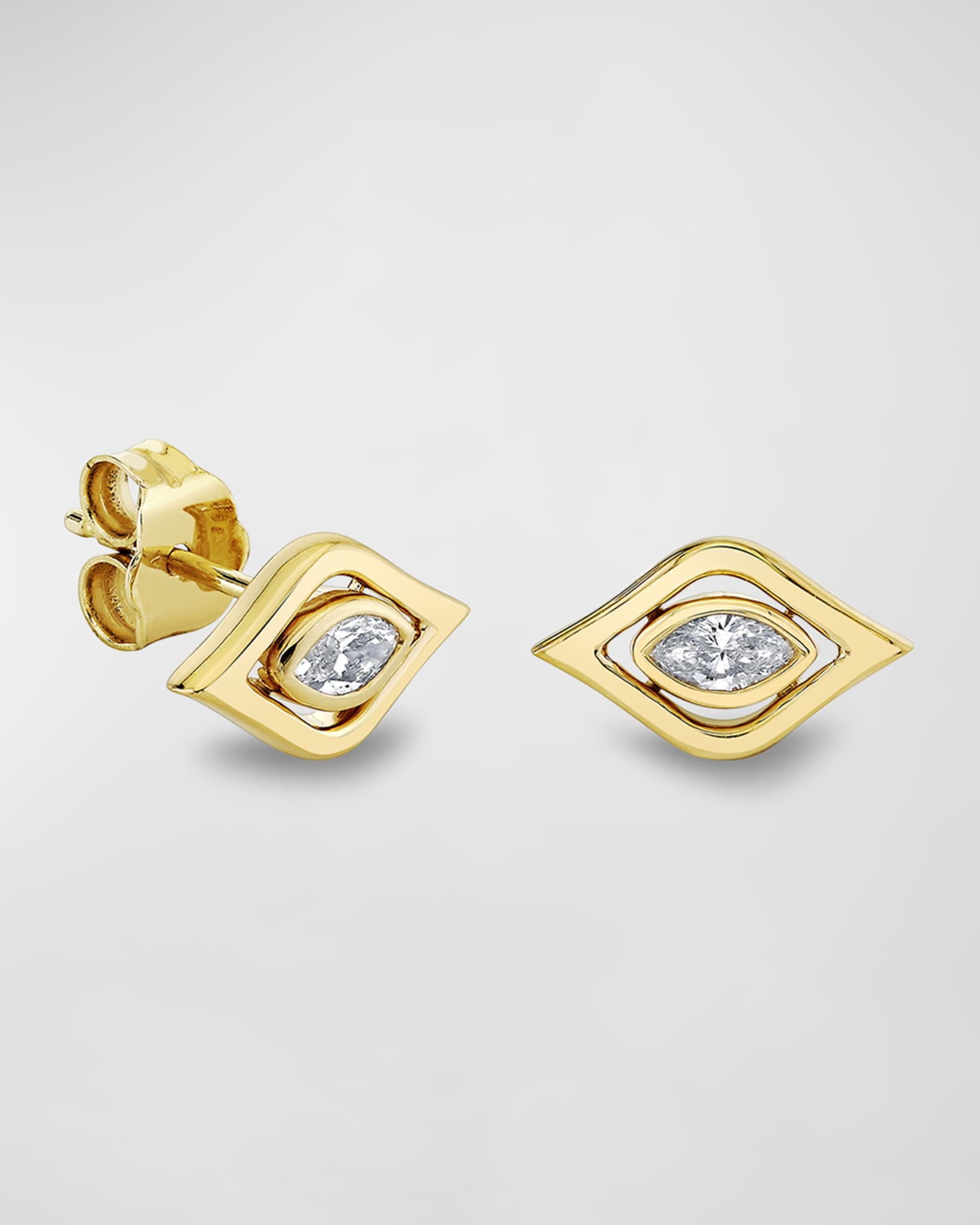 14k Marquise Evil Eye Stud Earring, Single 0