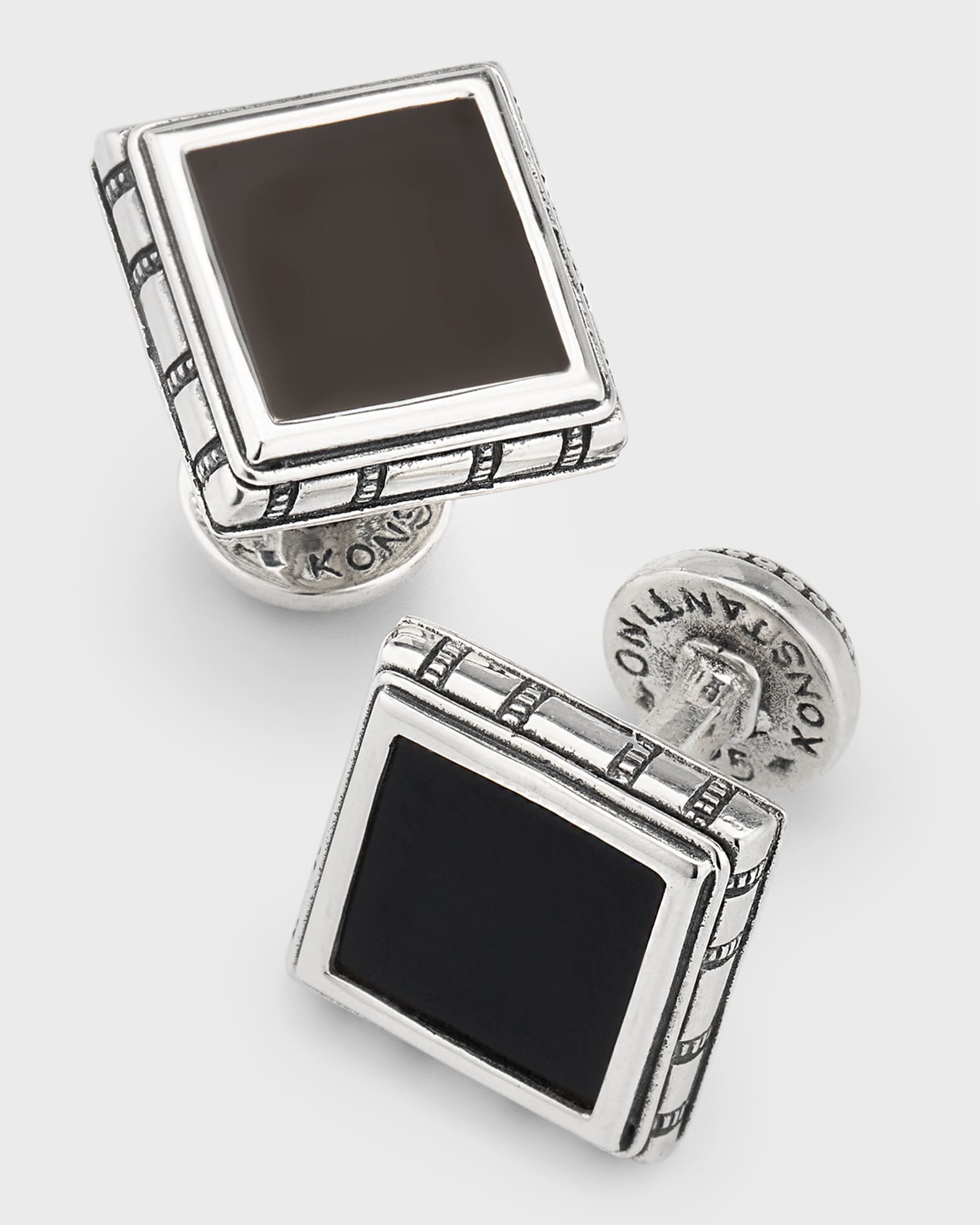 Konstantino Men s Sterling Silver and Black Onyx Square Cufflinks Neiman Marcus