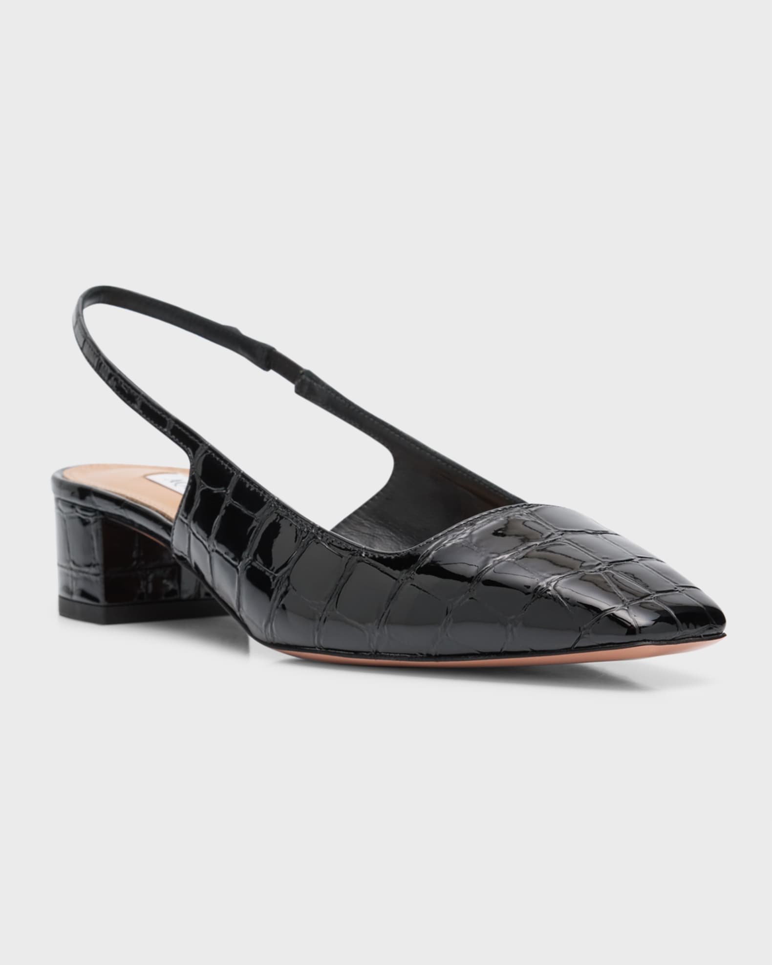 Ginza Croco Slingback Ballerina Pumps 1