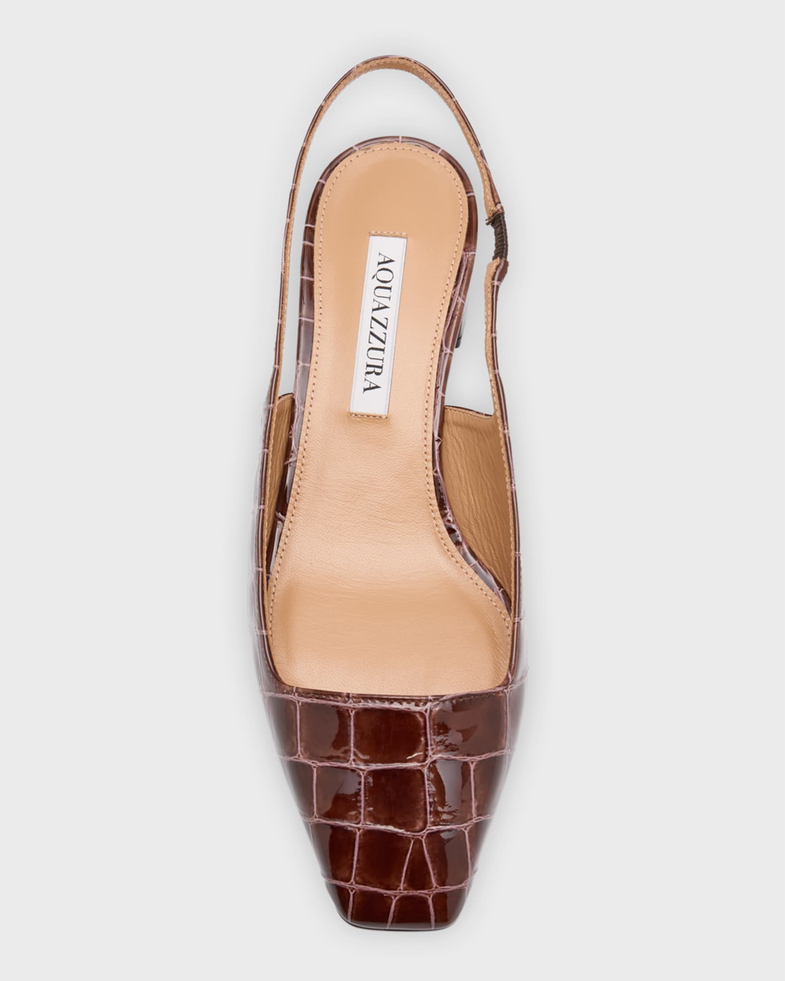 Aquazzura Ginza Croco Slingback Ballerina Pumps | Neiman Marcus
