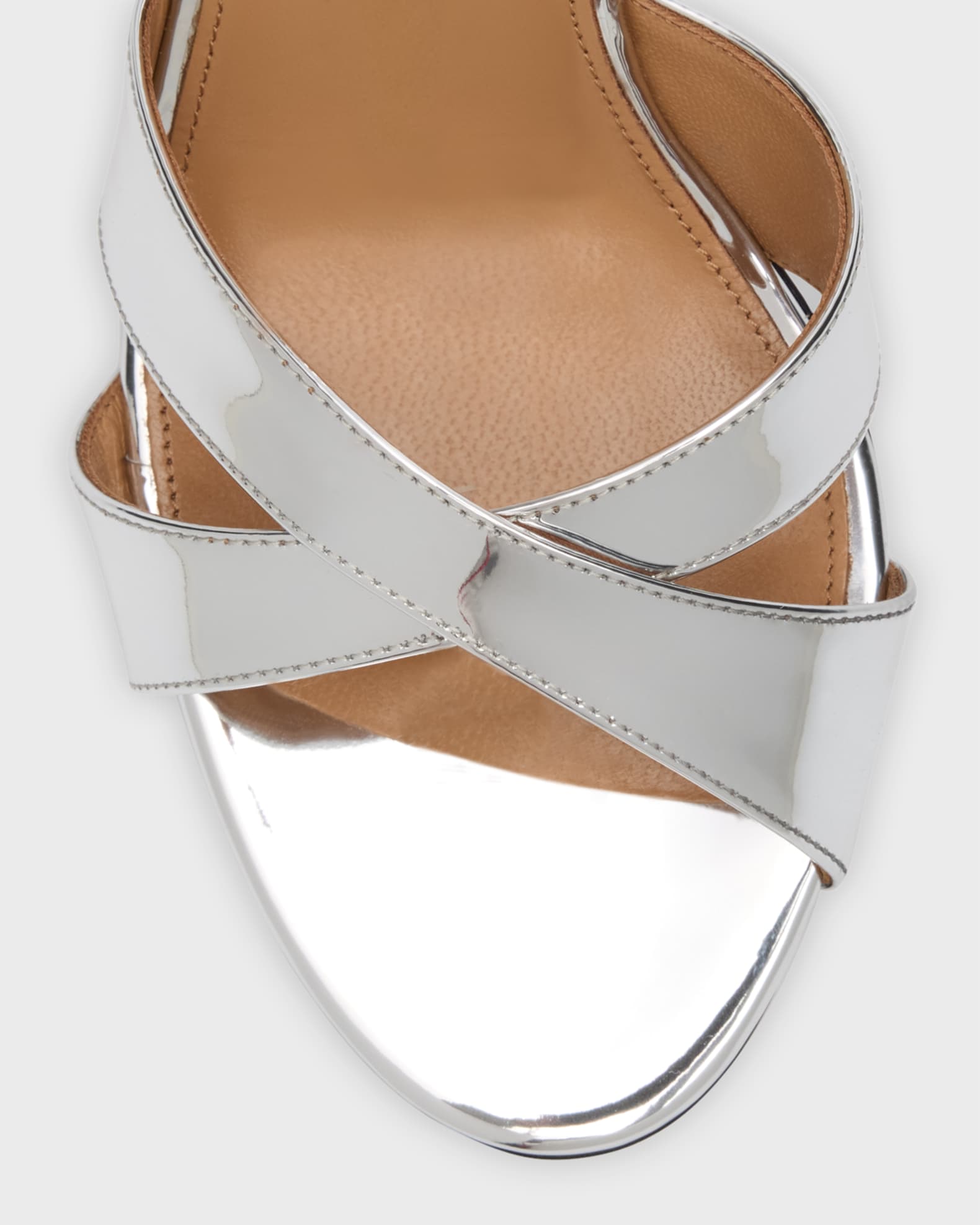 Aquazzura Divine Metallic Crisscross Ankle-Strap Sandals