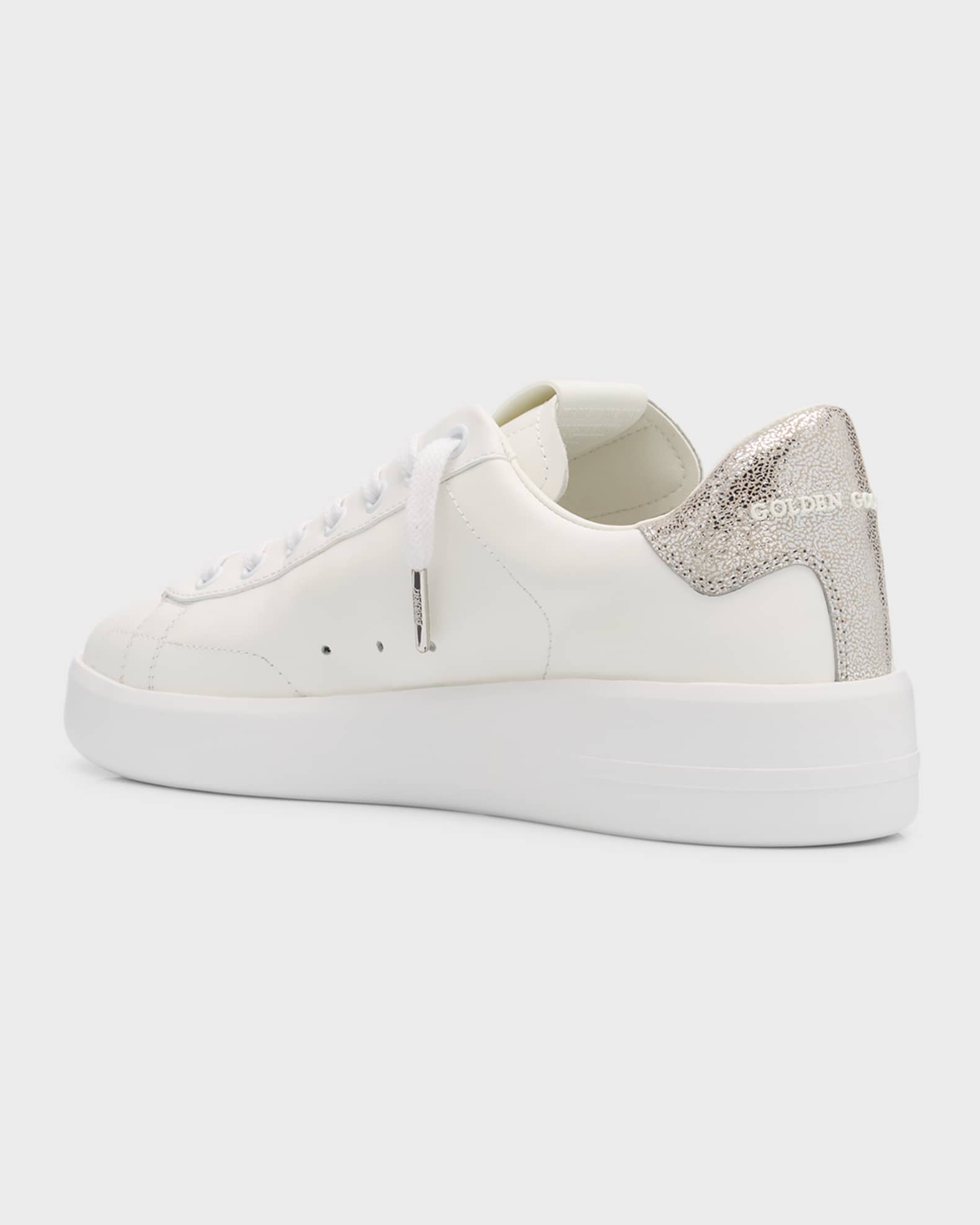 Golden Goose Pure Star Leather Sparkle Low-Top Sneakers