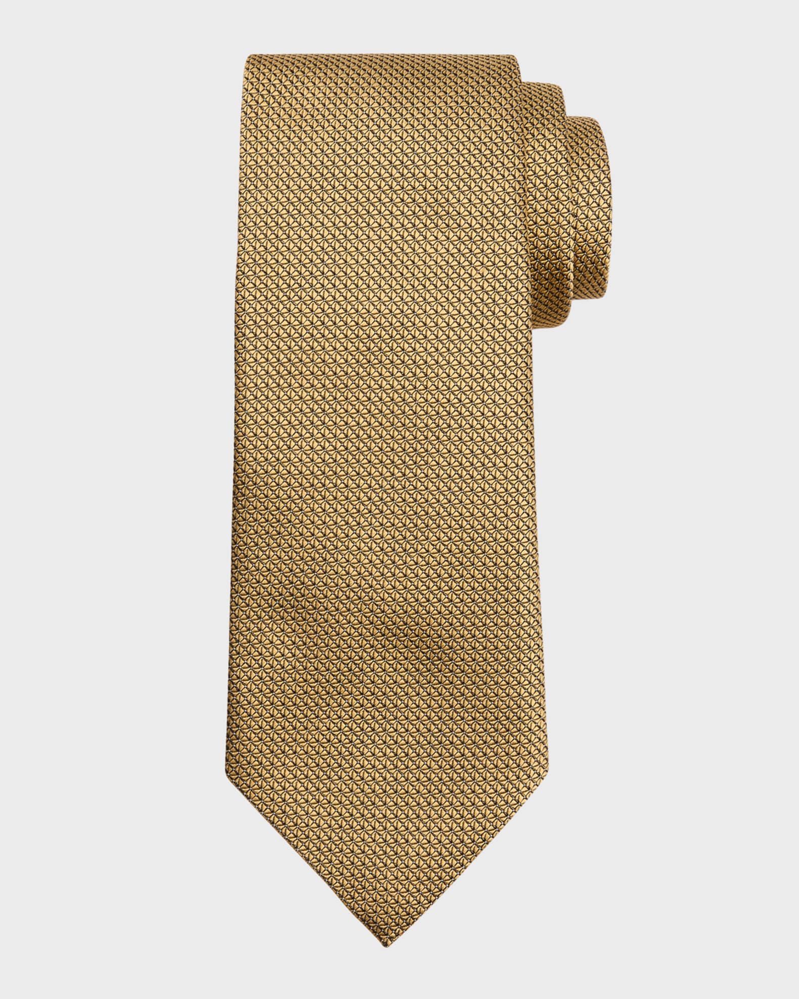 ZEGNA Men's Micro-Geometric Silk Tie | Neiman Marcus
