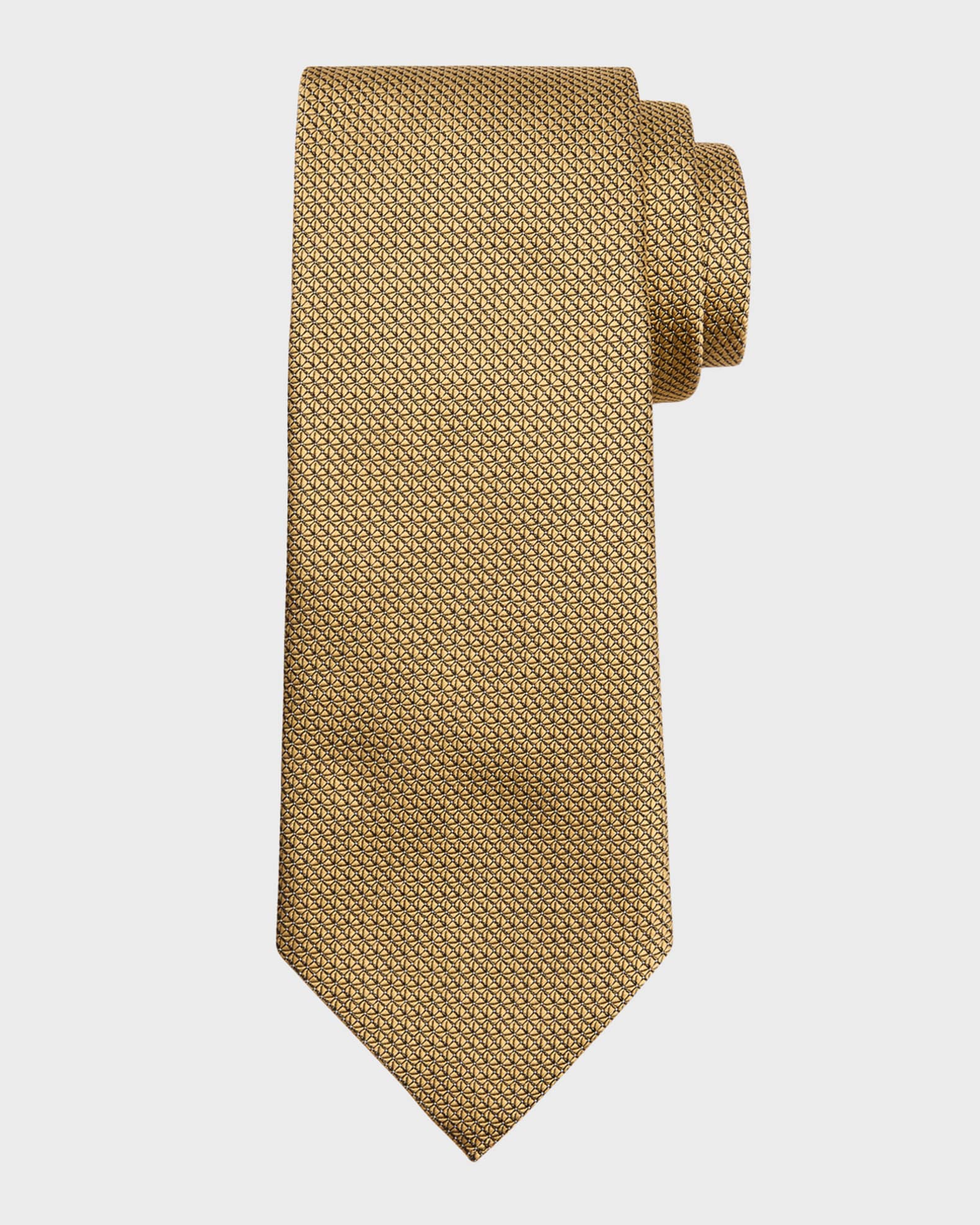ZEGNA Men's Micro-Geometric Silk Tie