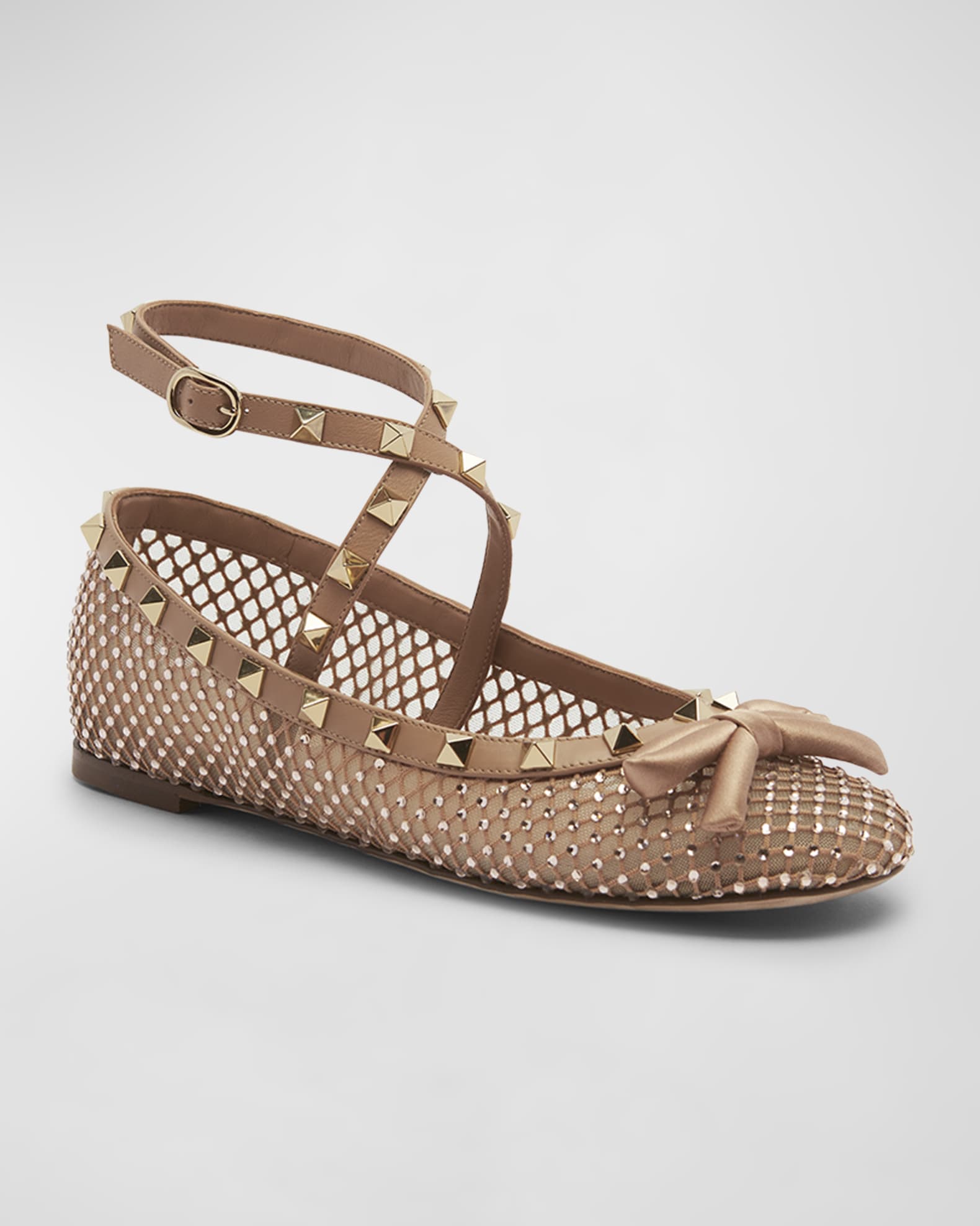 Valentino gold flats shop