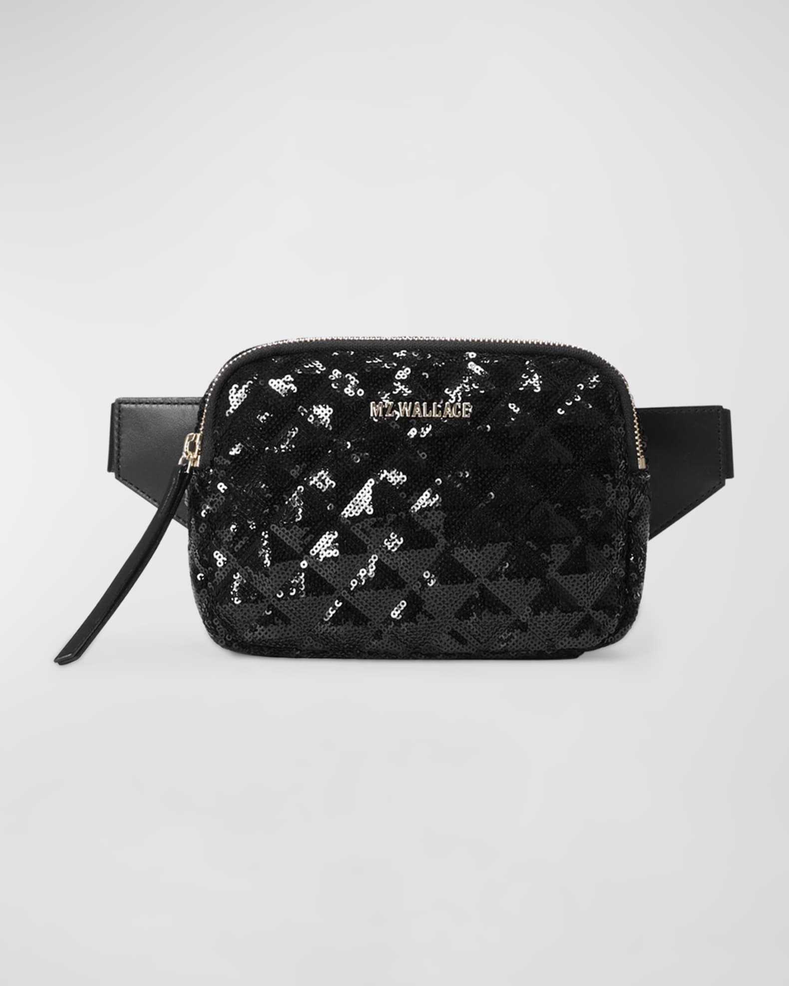 MZ Wallace Black Quilted Madison Belt Bag