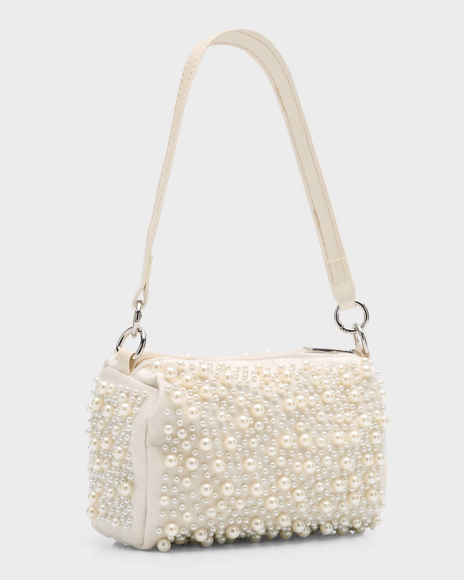 Bari Lynn Velvet Bag with Pearl Bow and Handle main image 0