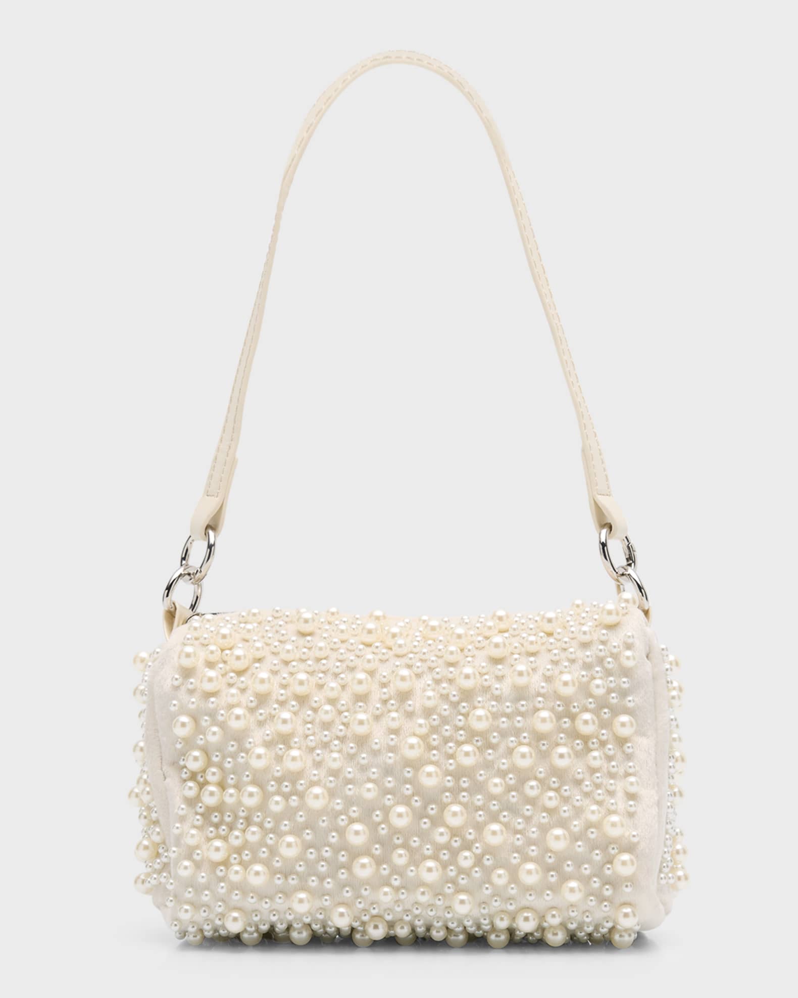 Girls Glitter Faux Pearl Crossbody Bag