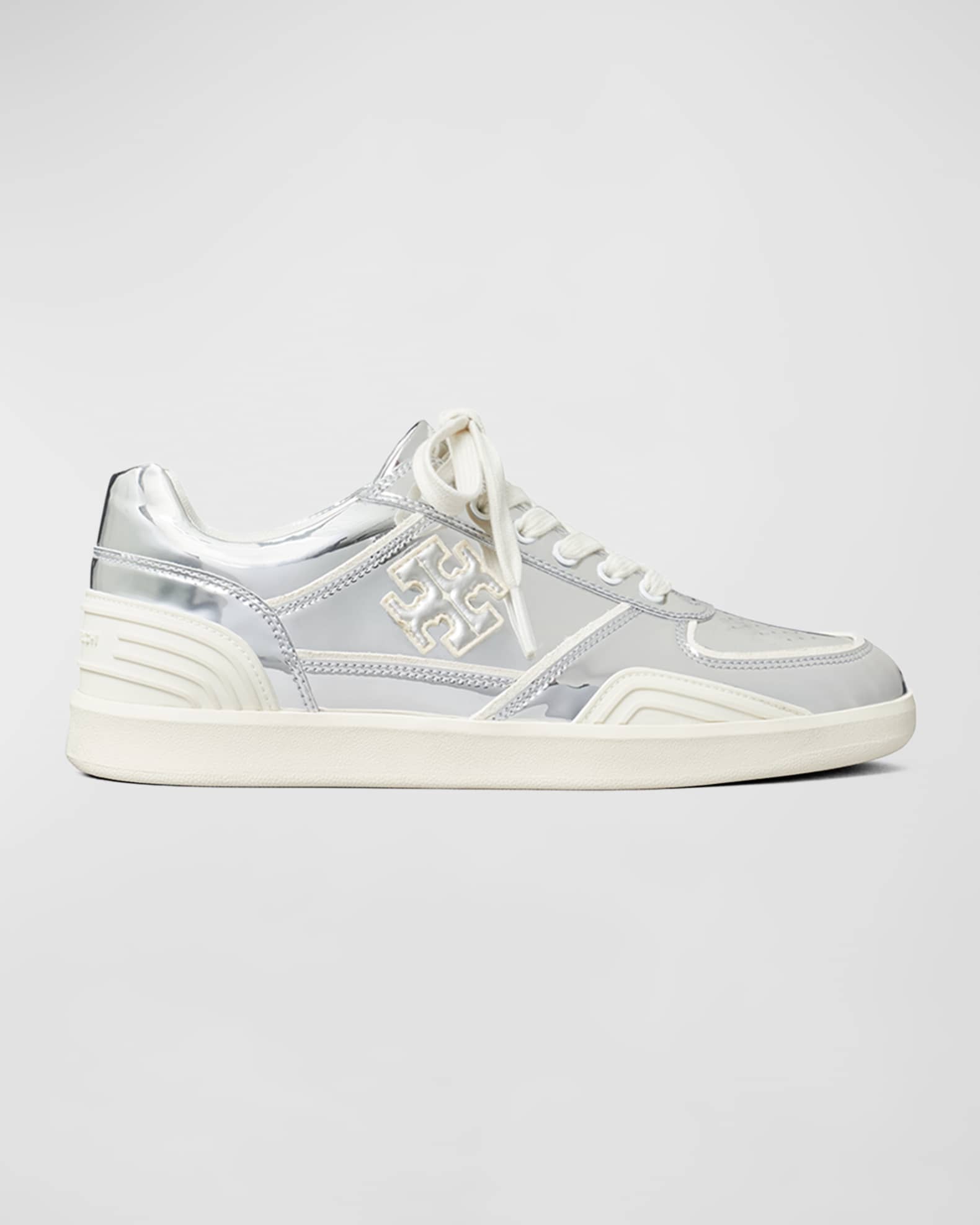 Tory Burch Clover Metallic Low Top Court Sneakers Neiman Marcus