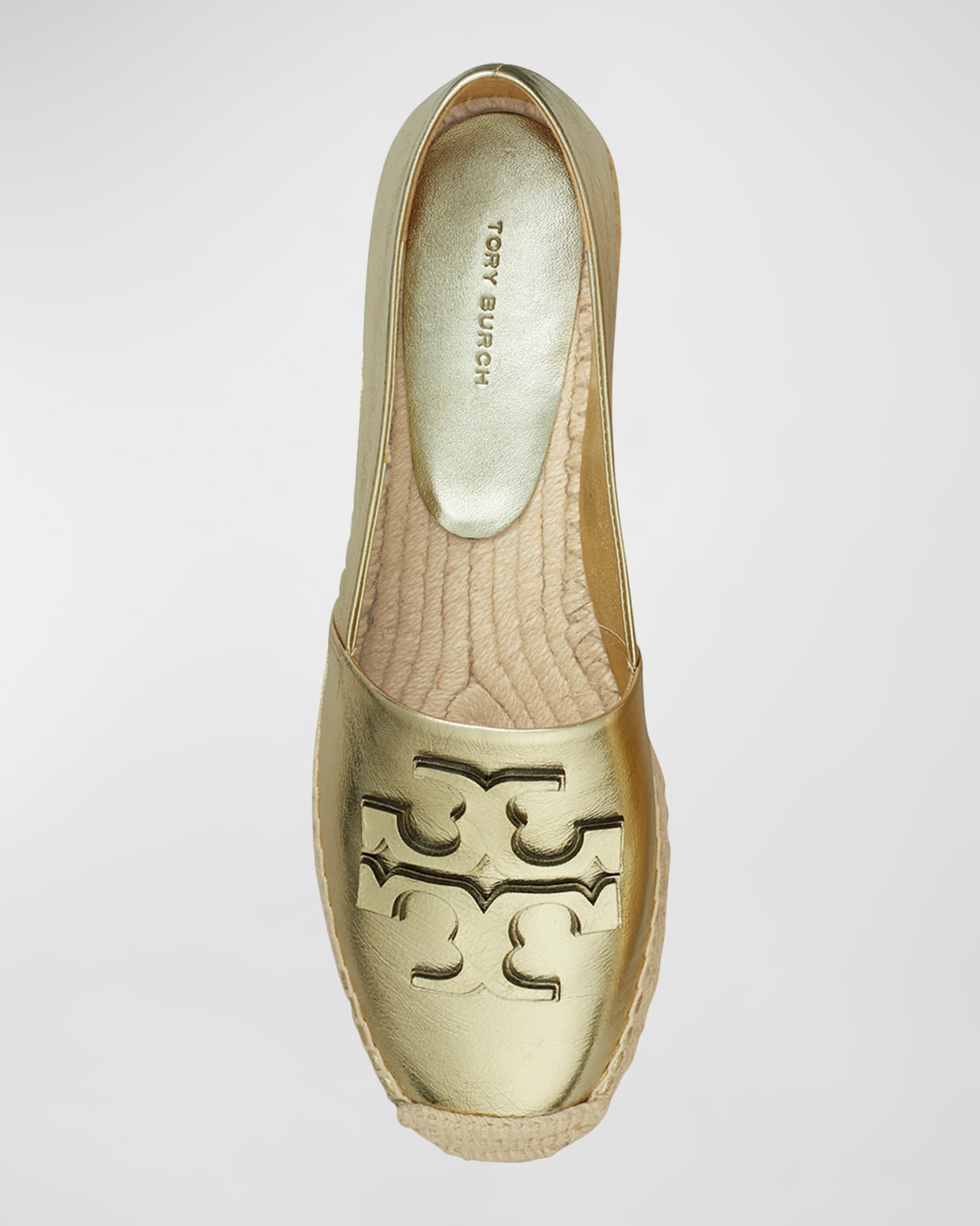 Tory Burch Ines Metallic Logo Espadrilles Neiman Marcus