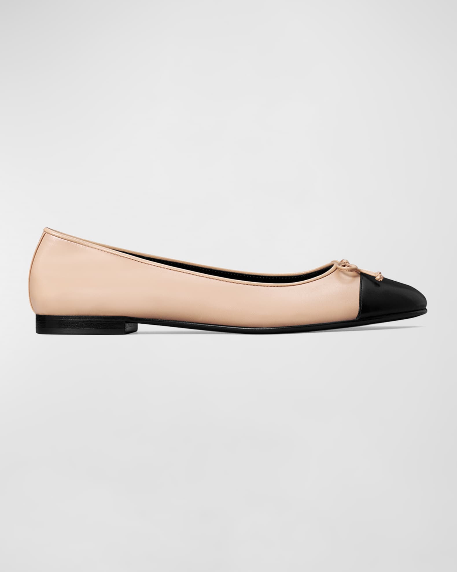 Bicolor Cap-Toe Ballerina Flats