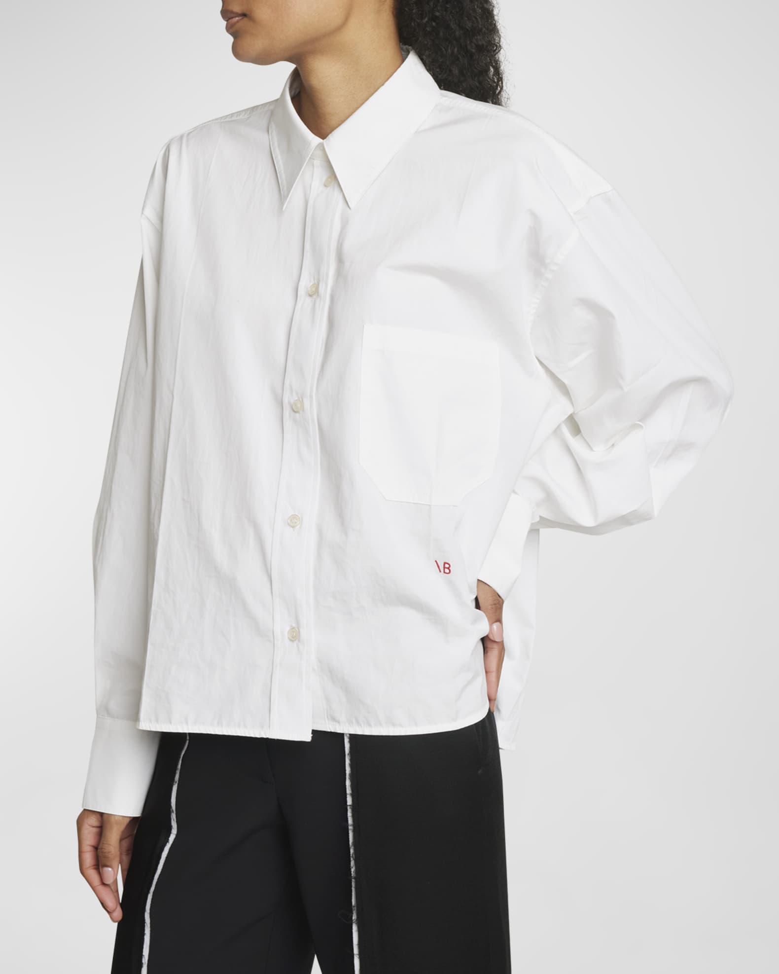 Victoria Beckham long-sleeve sheer shirt - Pink