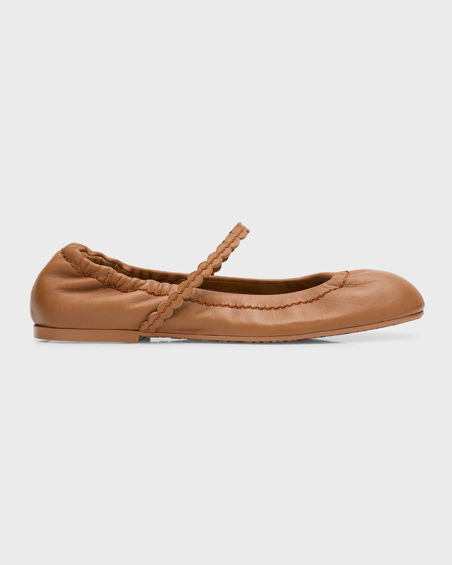 See by Chloe Kaddy Lambskin Mary Jane Ballerina Flats