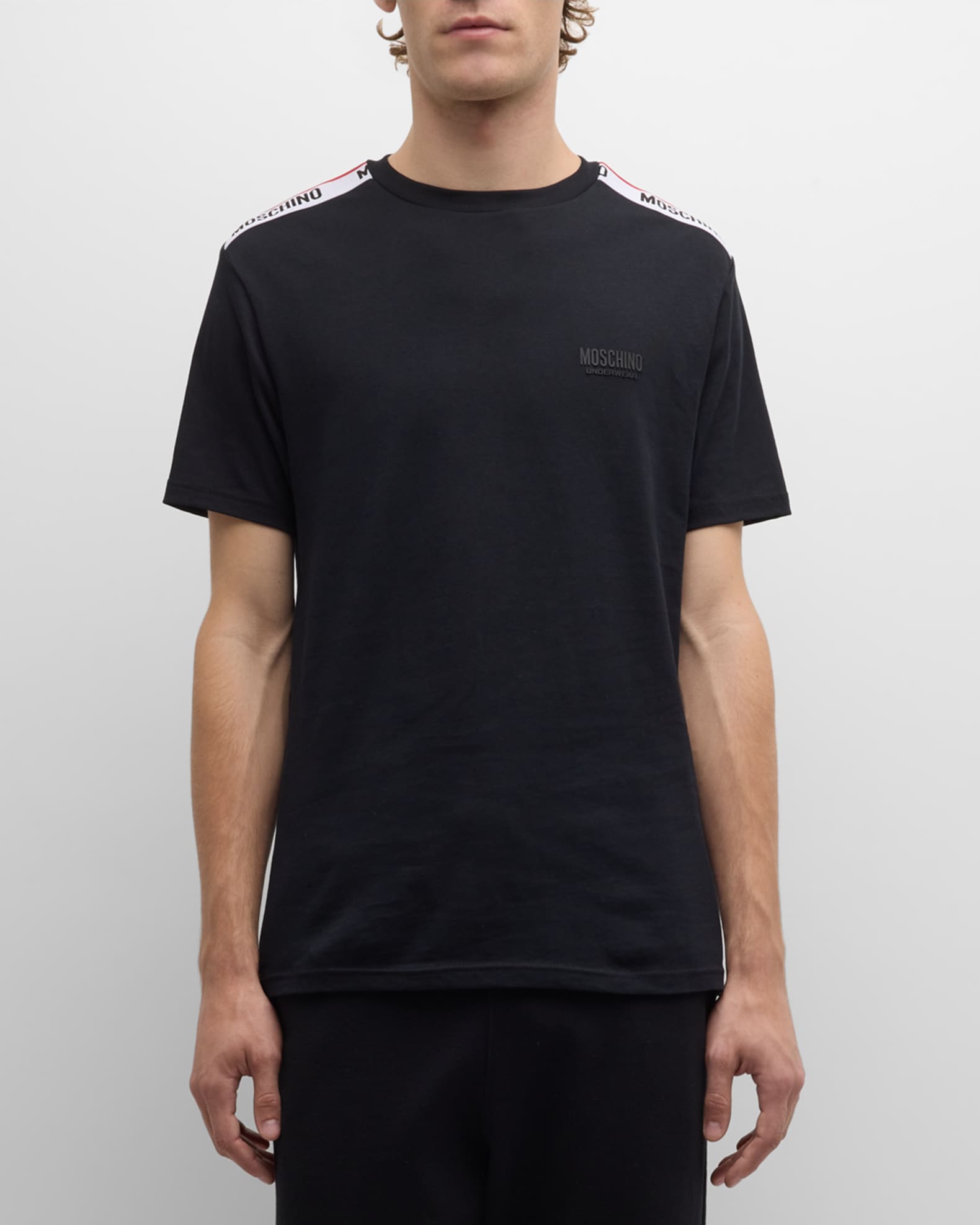 Tシャツ・カットソー MOSCHINO COUTURE Men T-shirt Black 07782242 1555 COTTON T-SHIRT WITH MOSCHINO COUTURE PRINT - BLACK