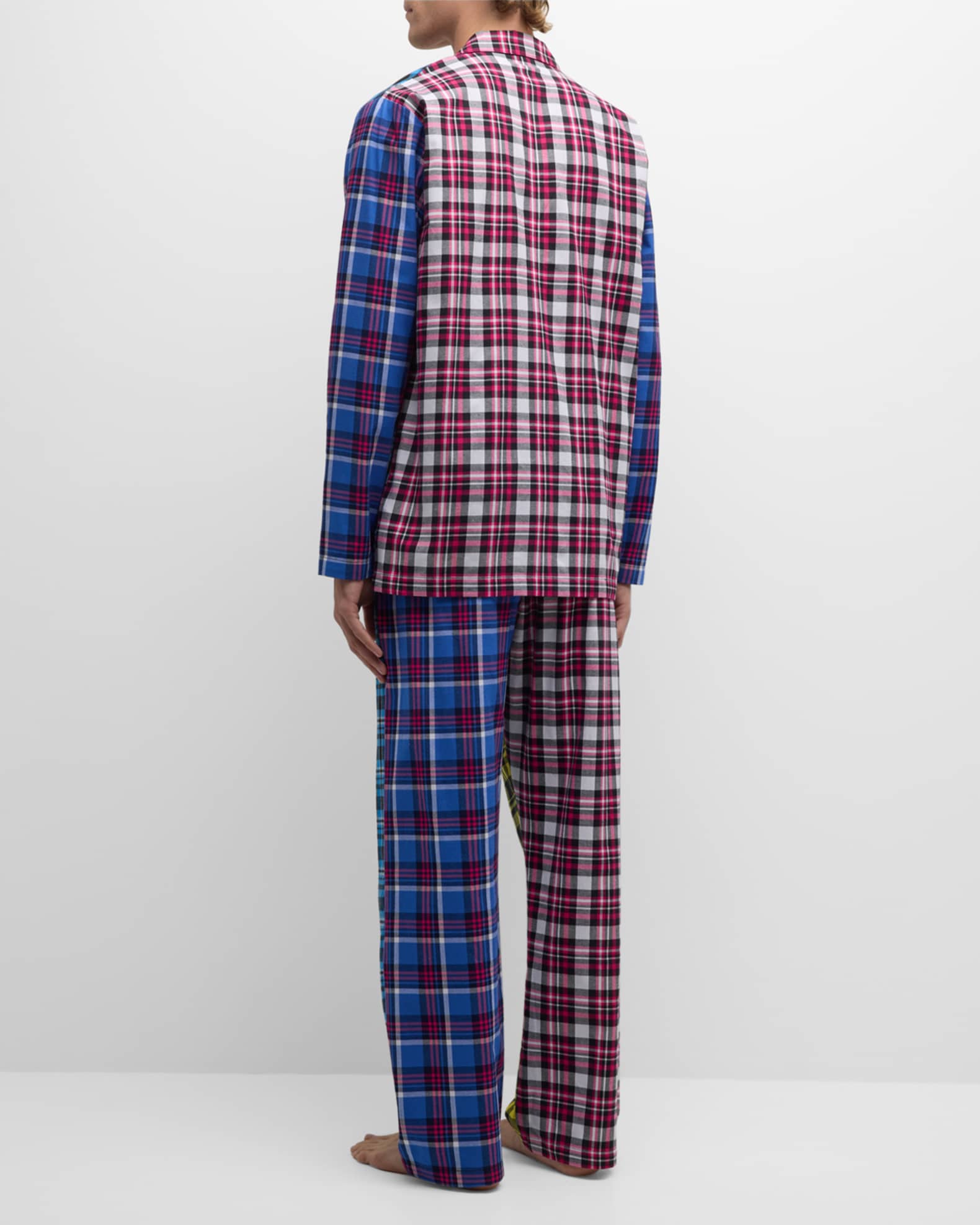 Men s Mixed Plaid Pajama Set