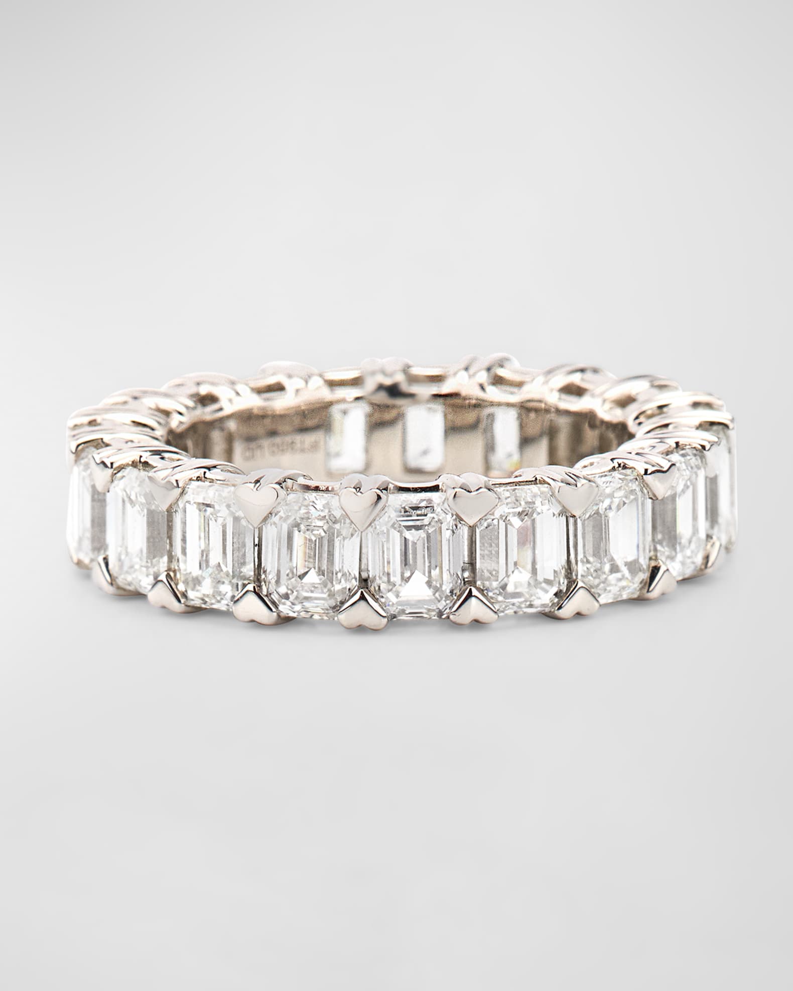 Lab Grown Diamond Platinum Emerald Cut Eternity Ring, 7.0tcw, Size 7 0