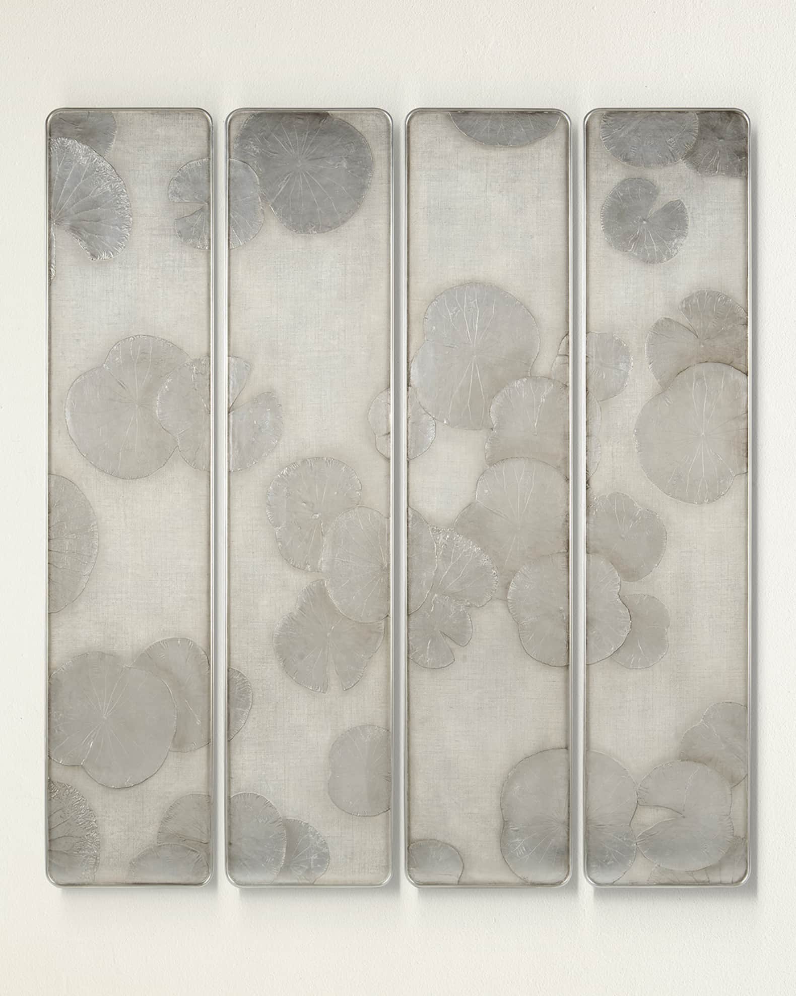 "Four-Panel Silver Lotus Wall Art" by Mark McDowell 0
