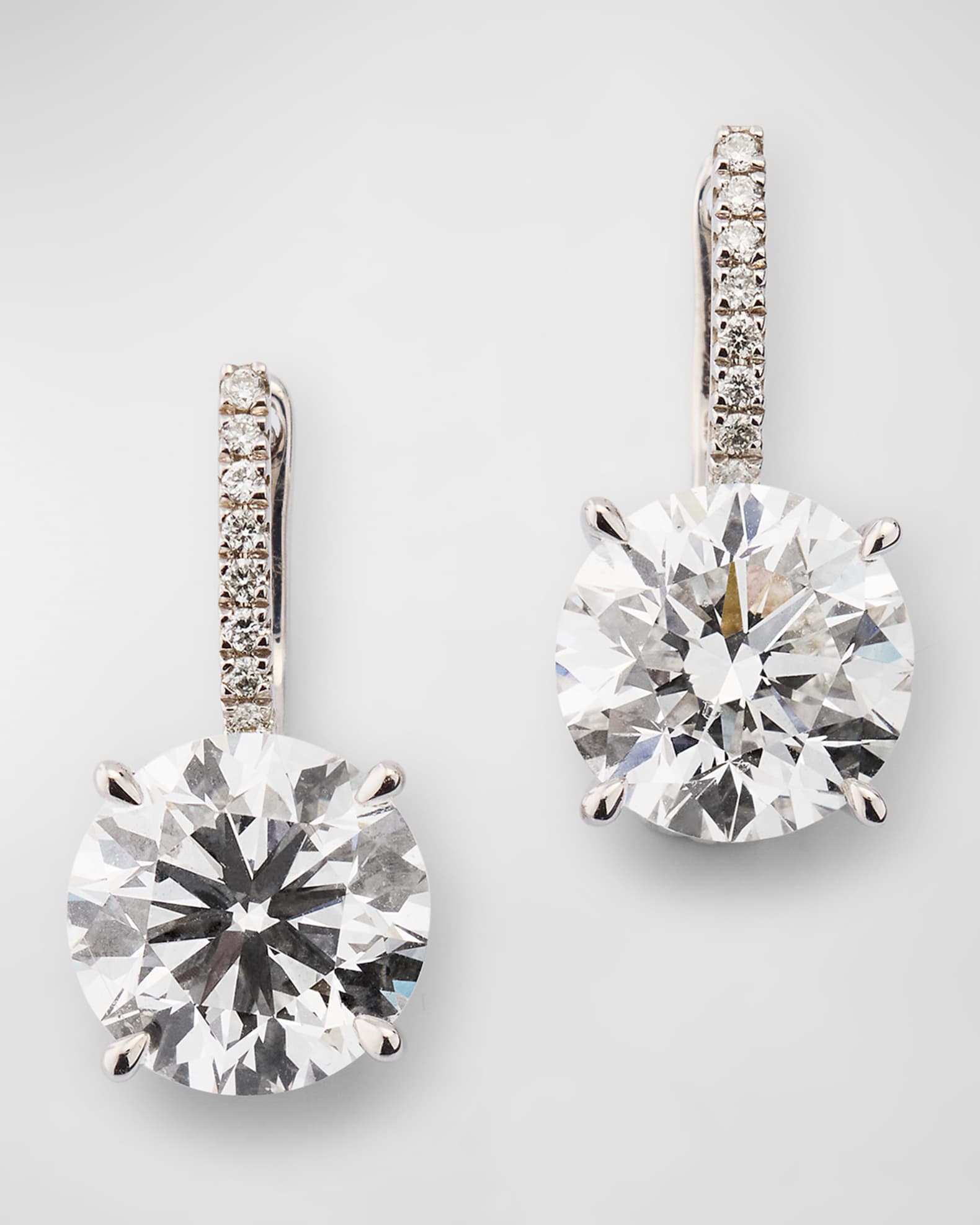 Lab Grown Diamond 18K White Gold Drop Earrings, 6.0tcw 0