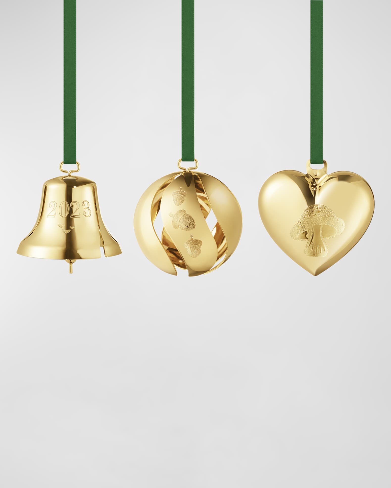 Jensen 18K GoldPlated Christmas 2023 Ornaments, Set of 3