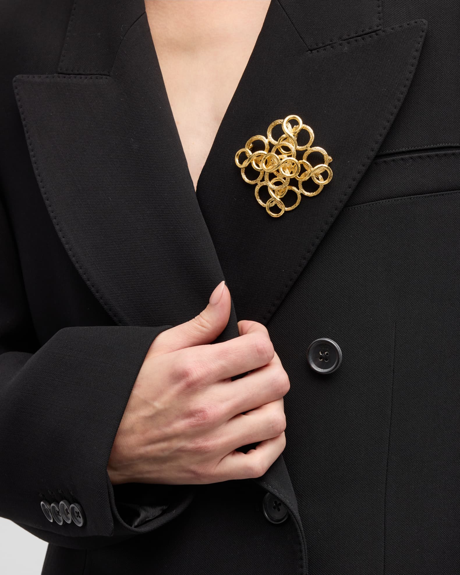 Satin Gold-Tone Fancy Swirls Pin 1
