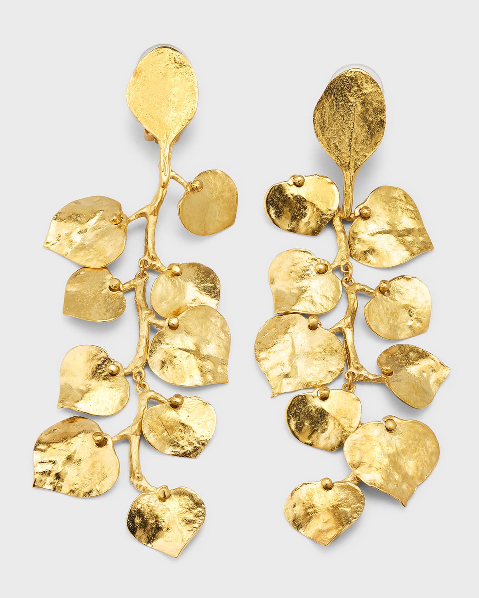 Leaves Cluster Drop Clip-On Earrings 0
