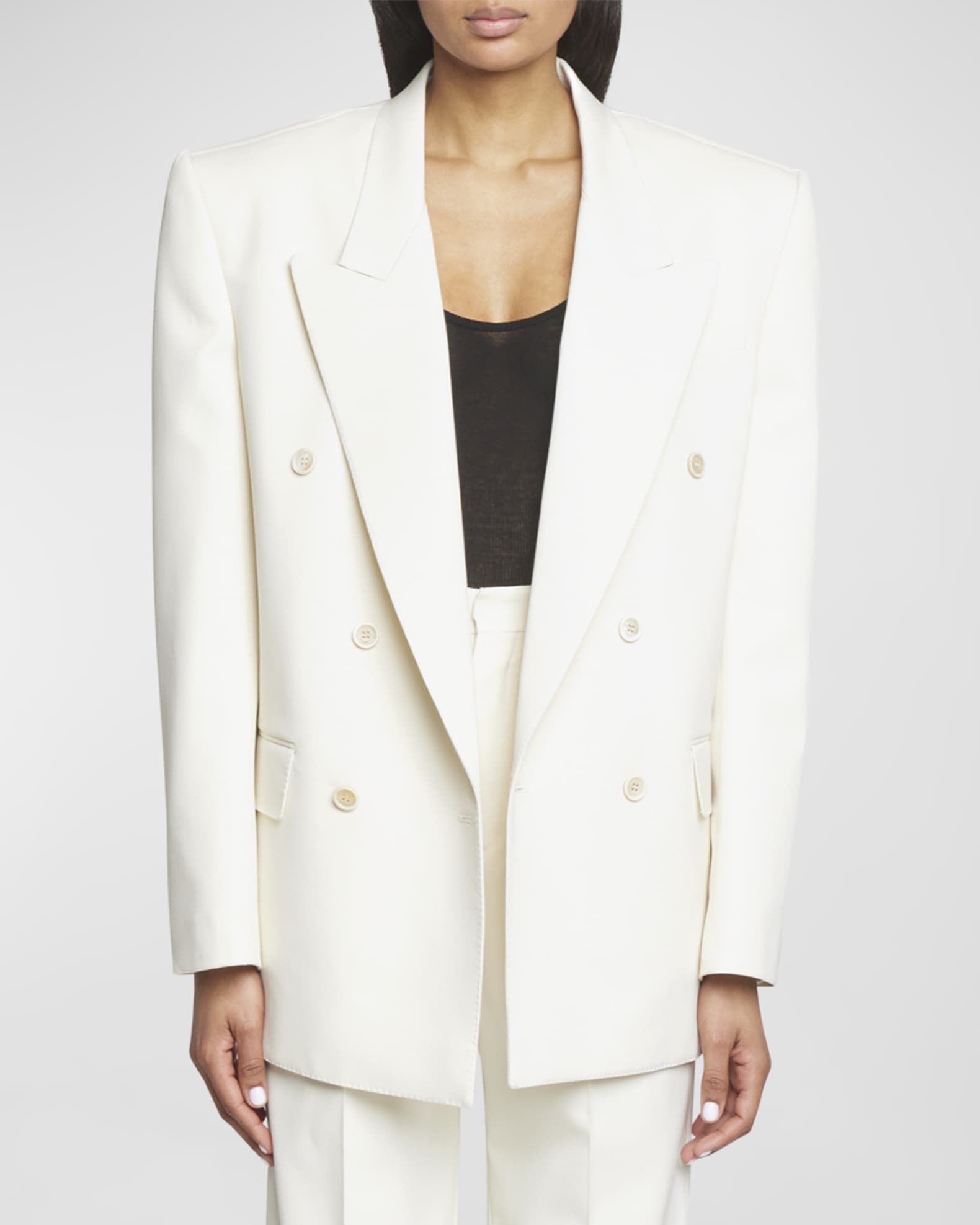 ジャケット SAINT LAURENT Single-breasted blazer Beige SAINT LAURENT Oversized wool blazer | NET-A-PORTER