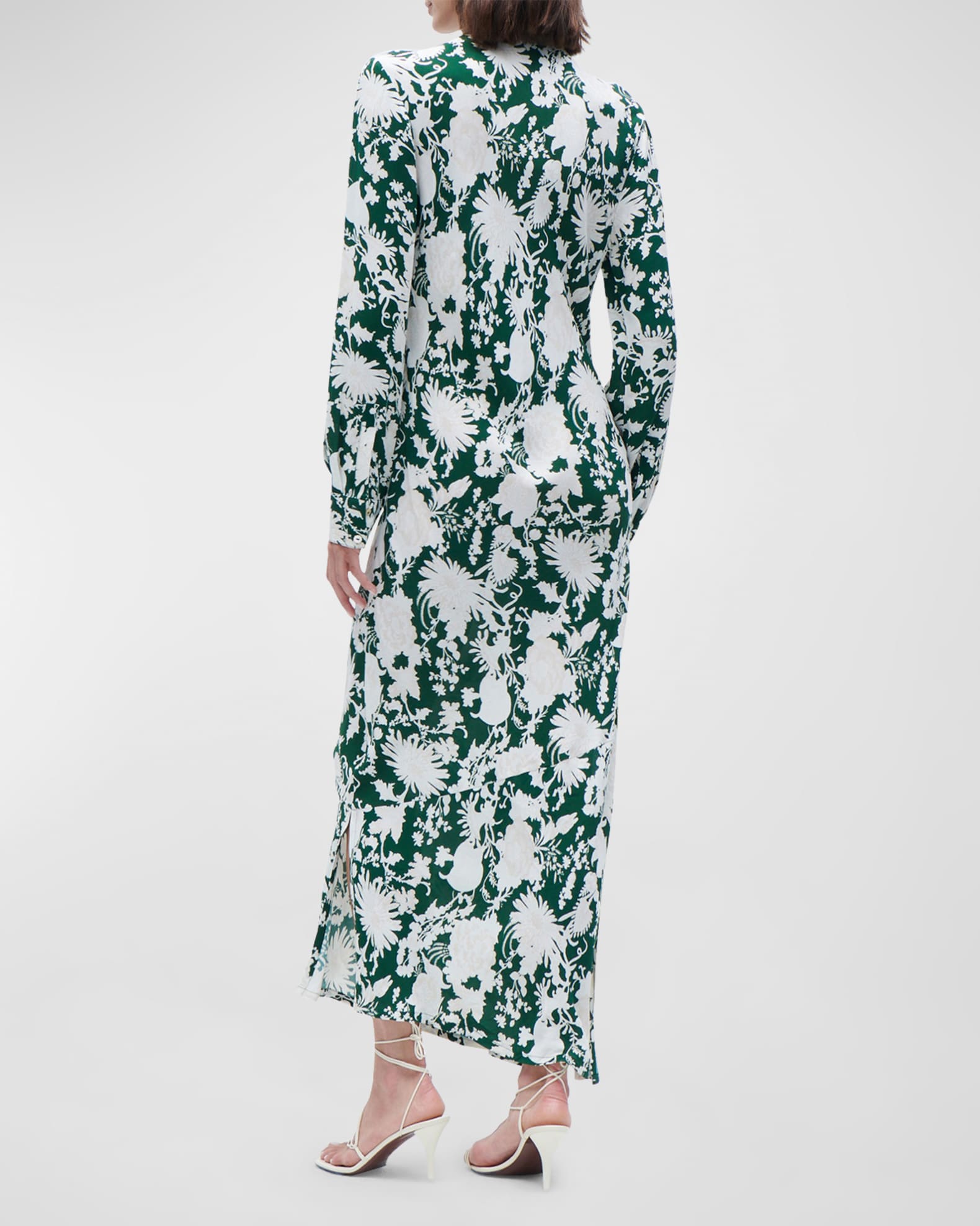 Figue Rosalind Floral Maxi Dress with Embroidered Neckline | Neiman Marcus