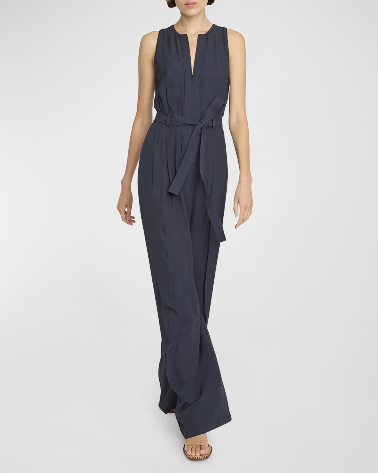 Jonathan simkhai belted crepe jumpsuit hotsell