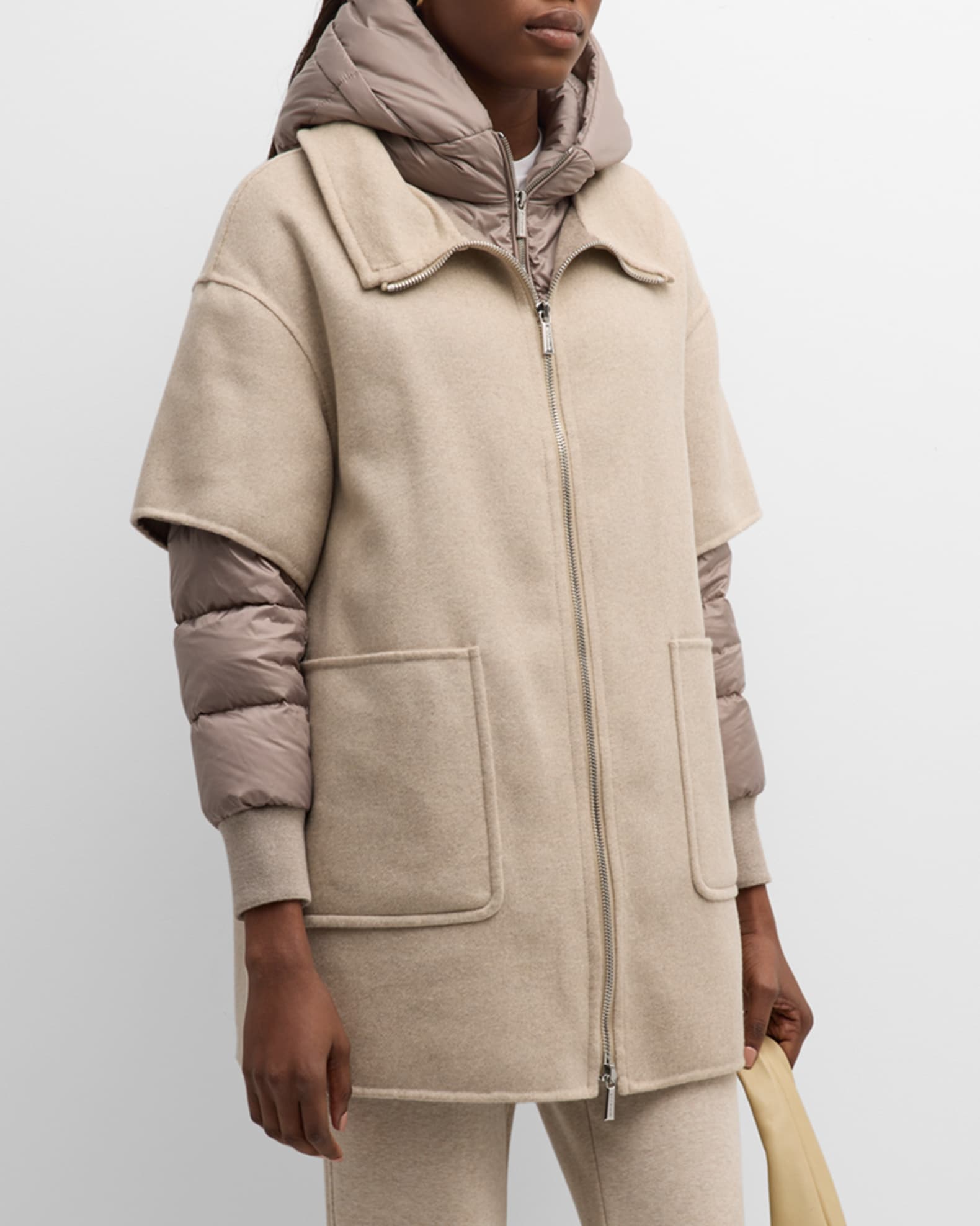 Moorer double-layer padded coat - Black
