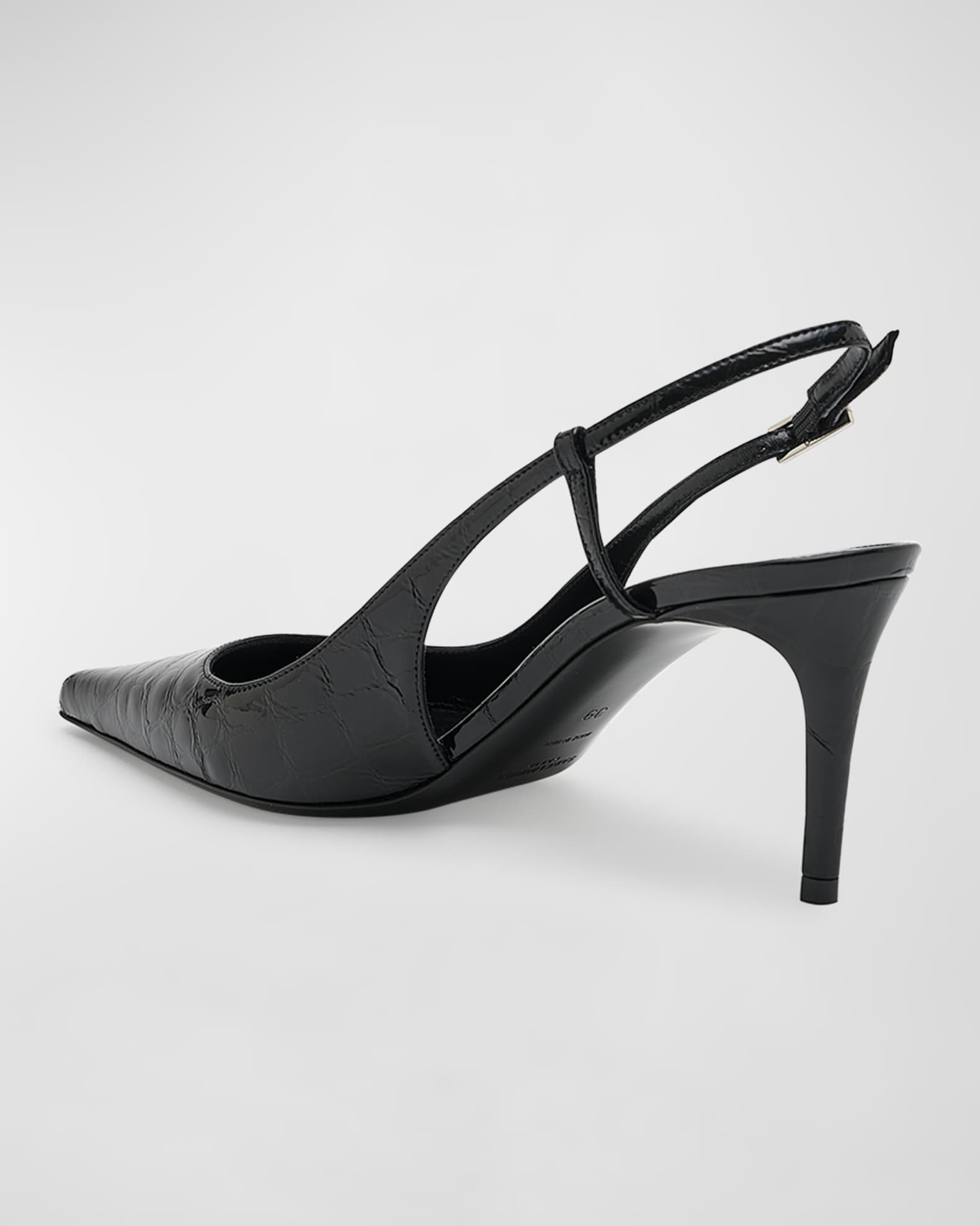 Saint Laurent Vendome Croco Slingback Pumps Neiman Marcus