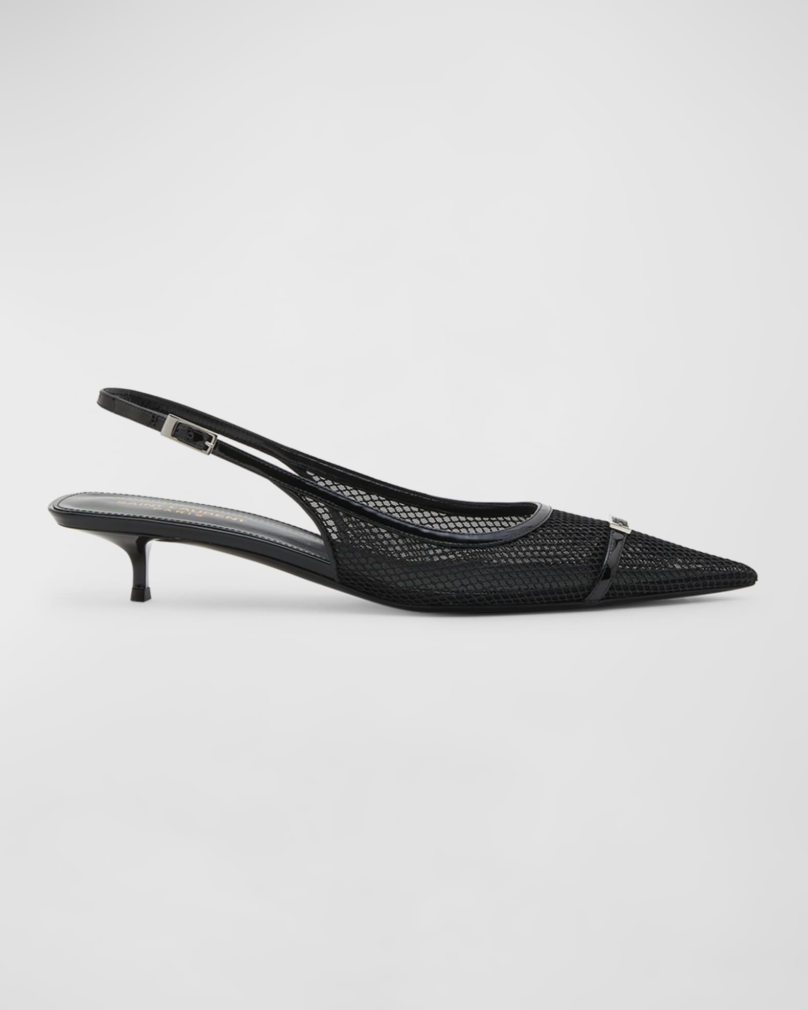 Saint Laurent Oxalis Net Buckle Slingback Pumps