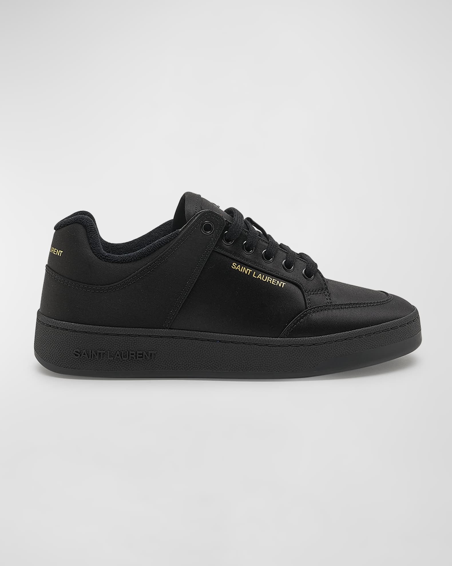 Saint Laurent Silk Low-Top Court Sneakers | Neiman Marcus