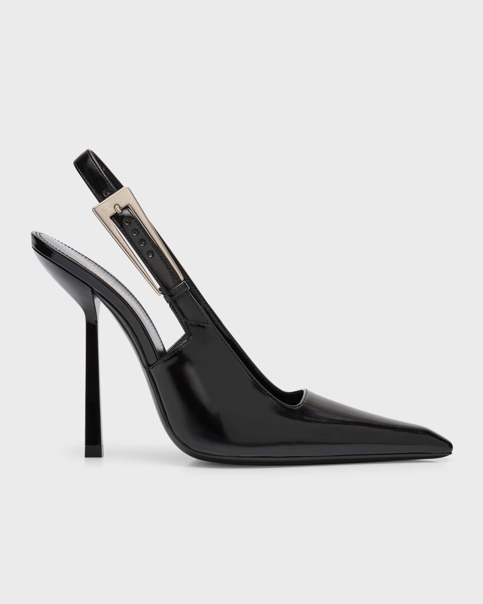 Saint Laurent Lee Leather Slingback Pumps