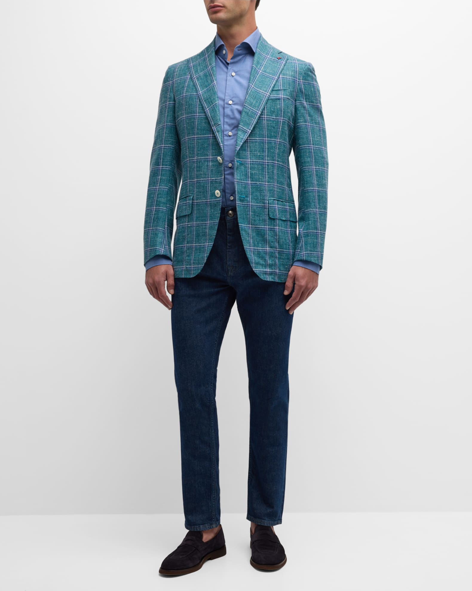 Men's Windowpane Wool-Blend Sport Coat - Thumbnail 2
