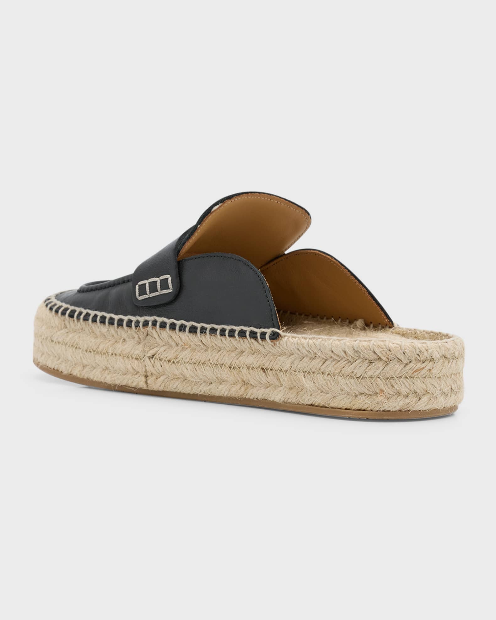 JW Anderson Leather Penny Loafer Espadrille Mules Neiman Marcus