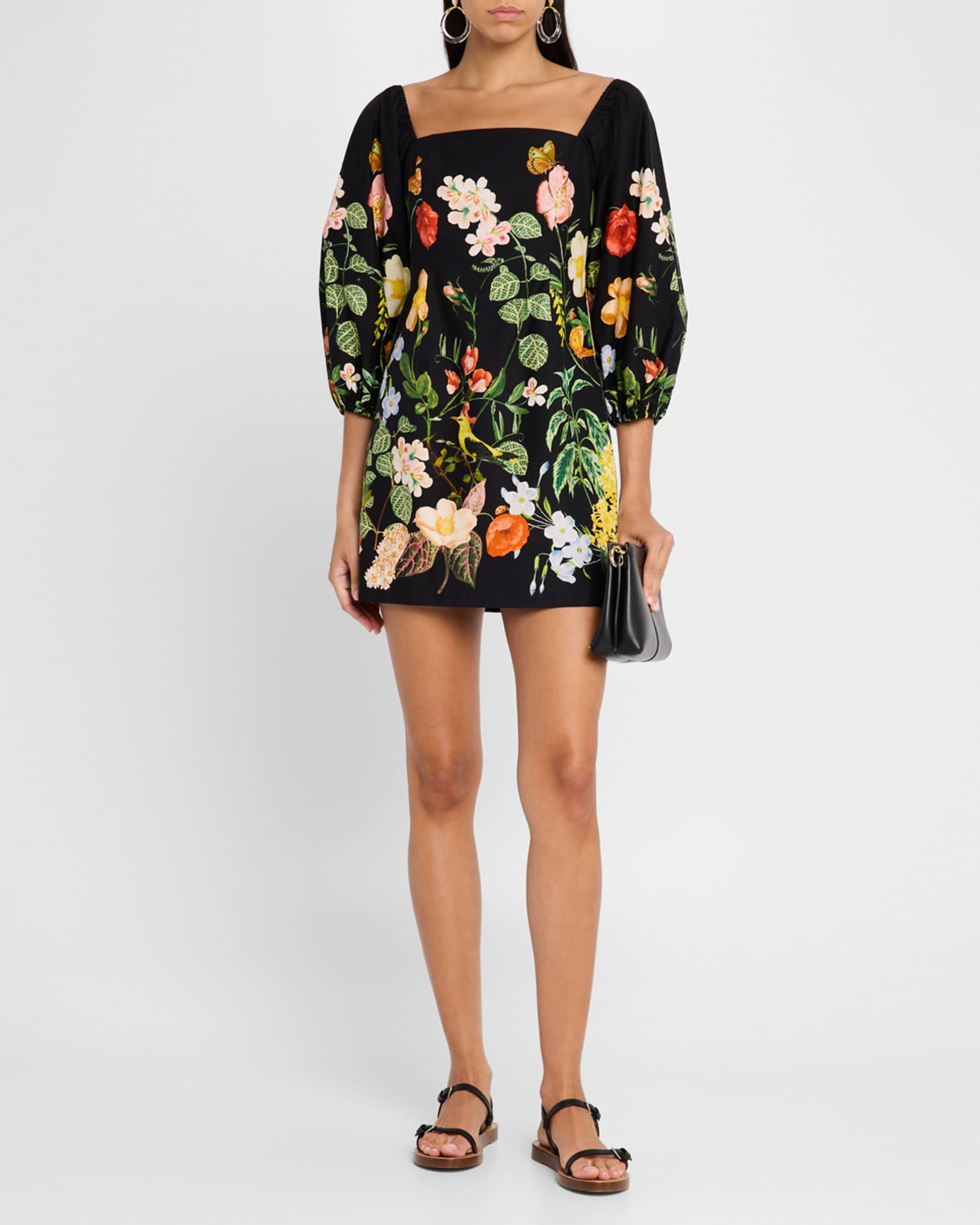 Montauk Puff-Sleeve Cotton Poplin Mini Dress 1