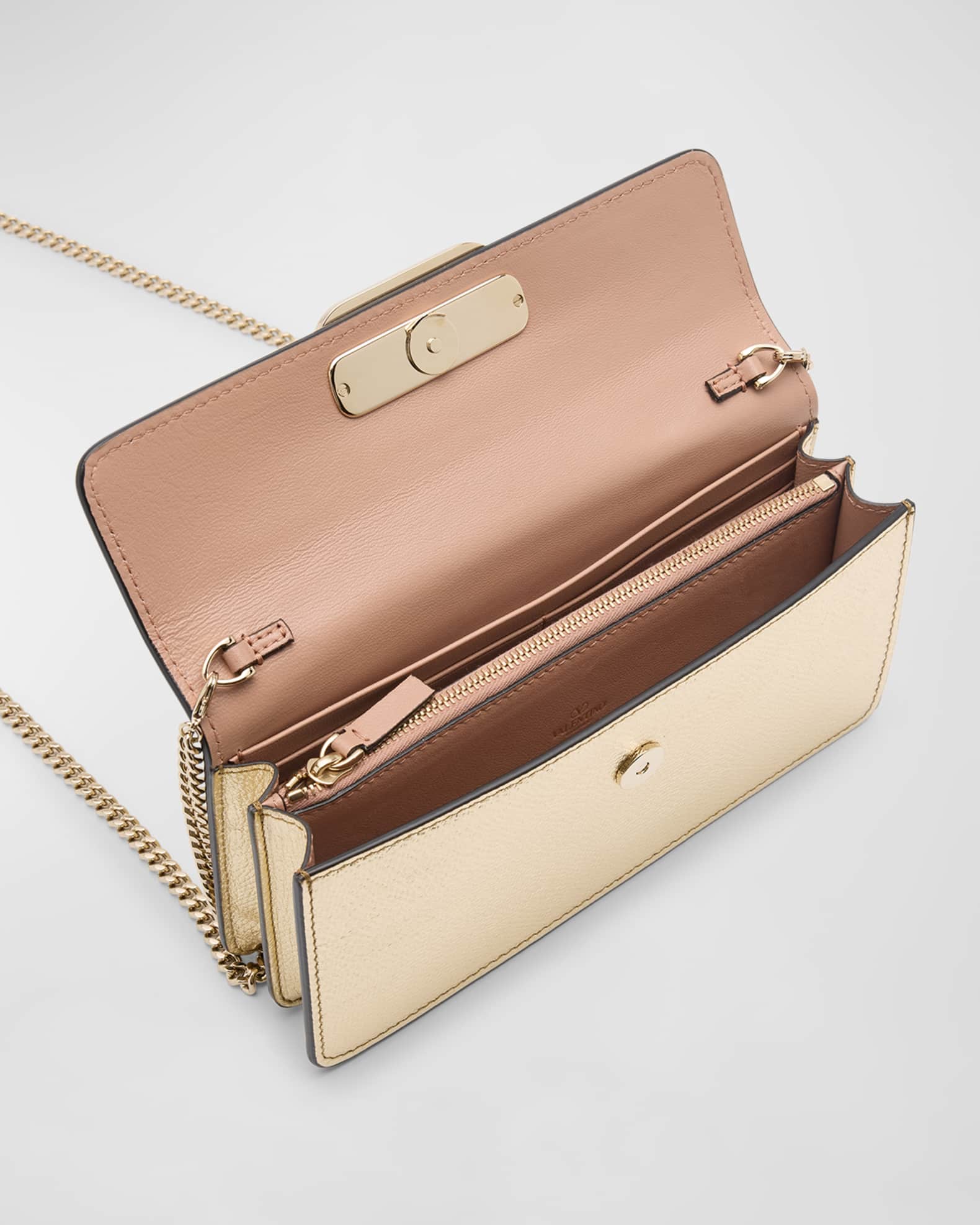 Valentino Garavani VLOGO Signature Metallic Leather Wallet Valentino Garavani VLOGO Signature Metallic Leather Wallet