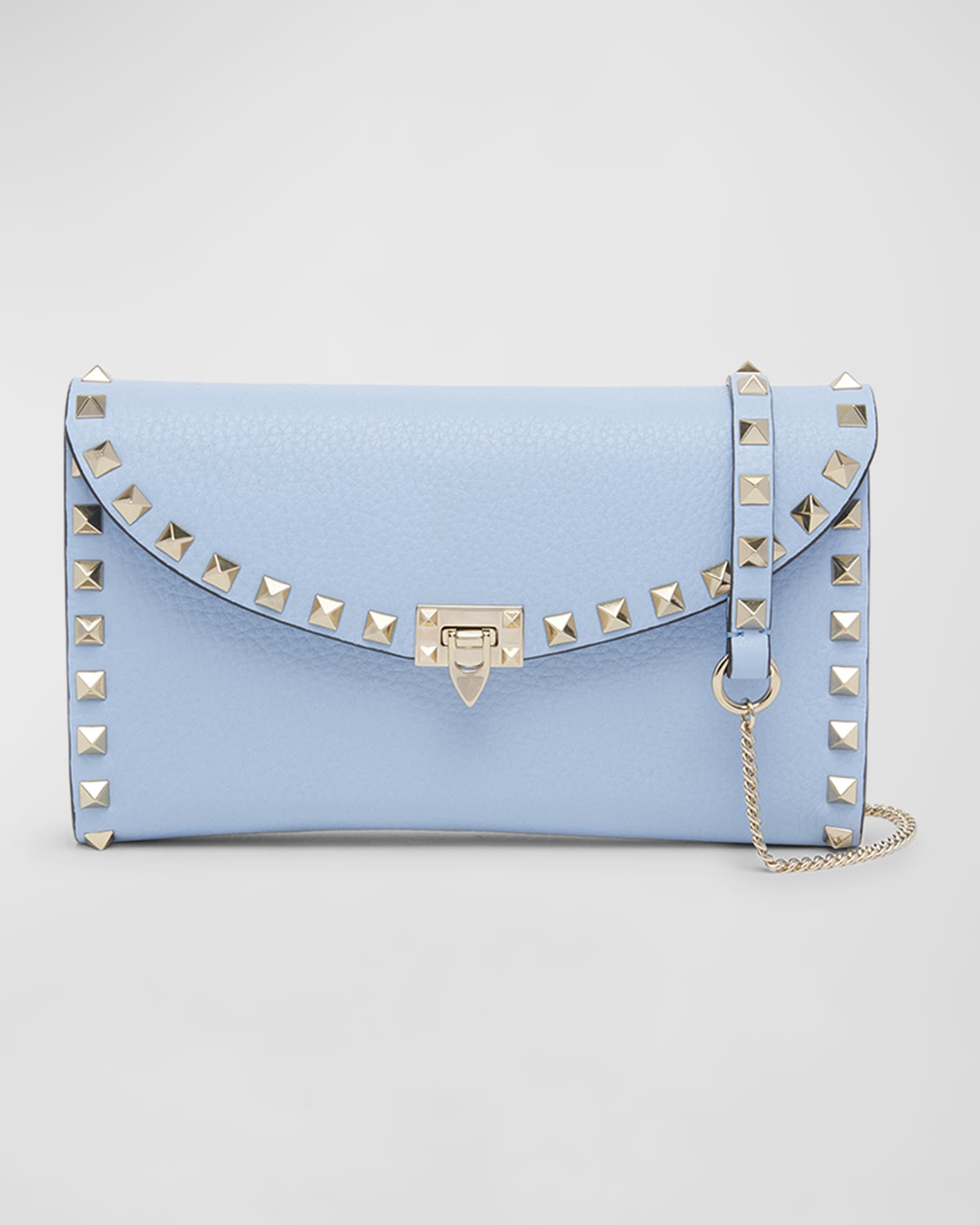 Rockstud small leather flap wallet on a chain on sale