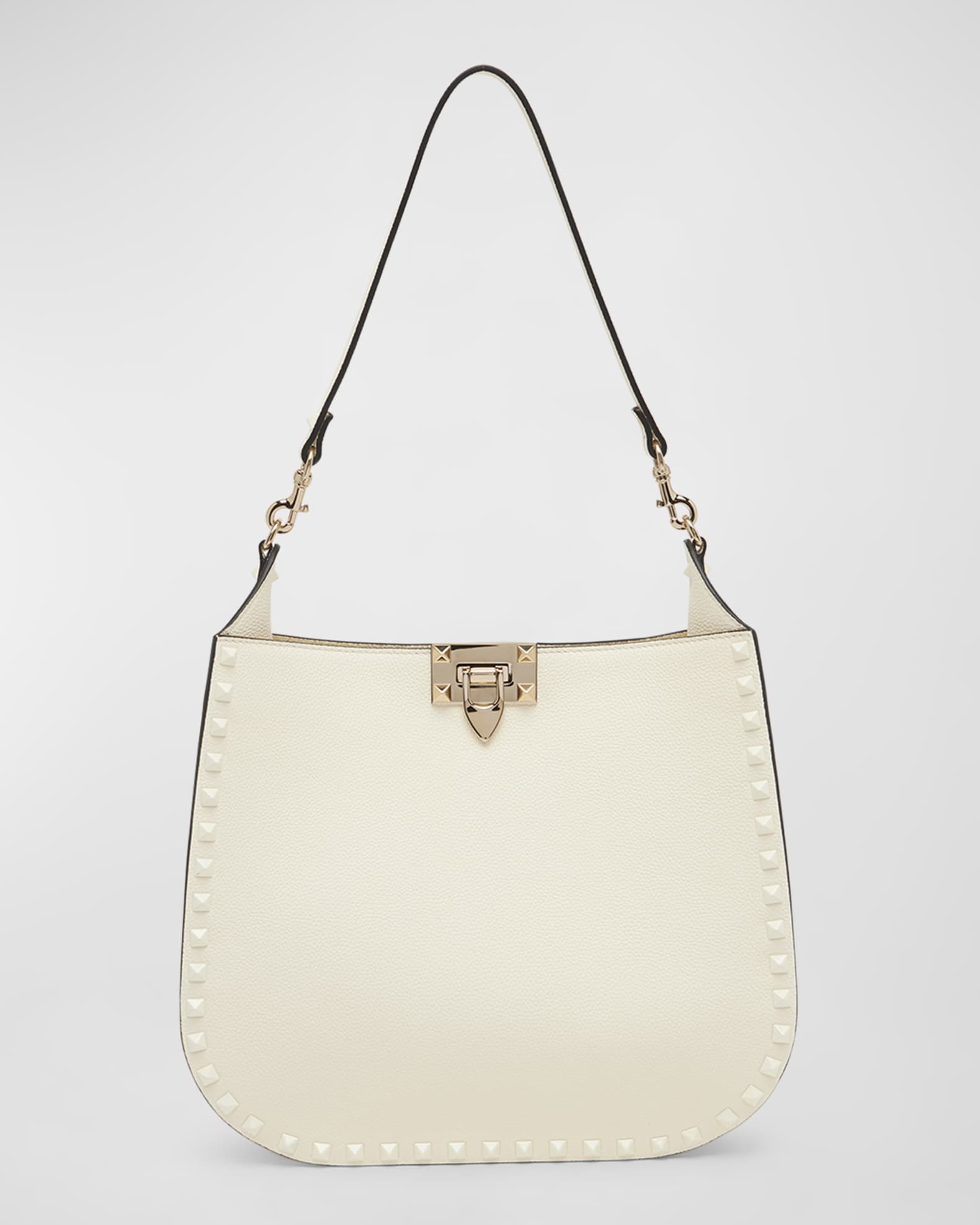 Mini rockstud grainy calfskin hobo bag discount