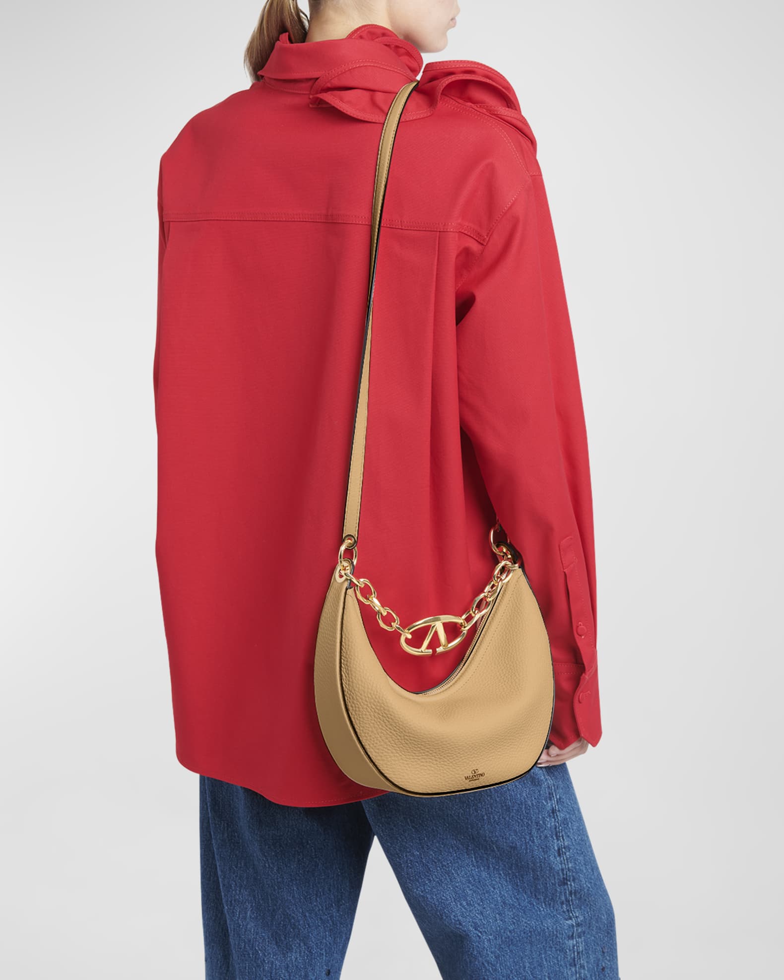 VLogo Moon Medium Hobo Bag