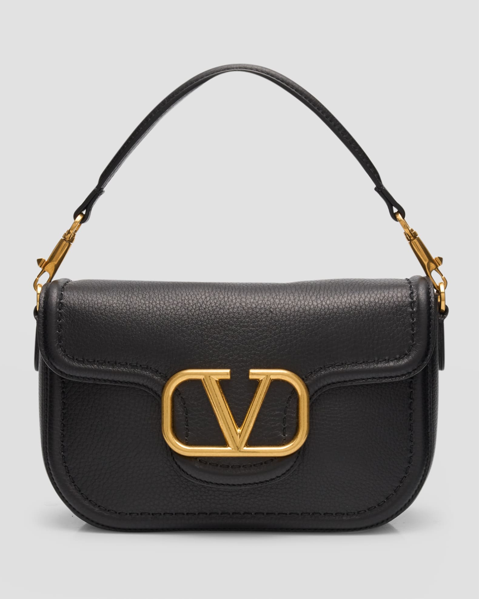 Valentino Garavani Loco VLOGO Flap Leather Shoulder Bag | Neiman Marcus
