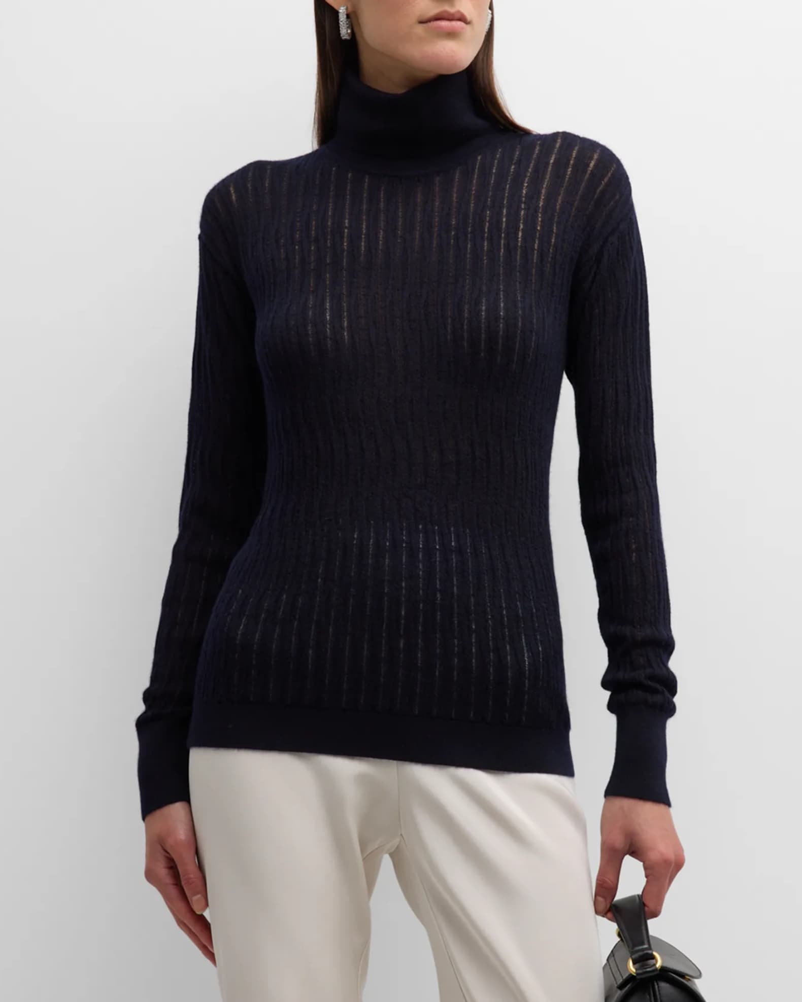 TSE Cashmere Cashmere Ribbed Turtleneck Sweater | Neiman Marcus