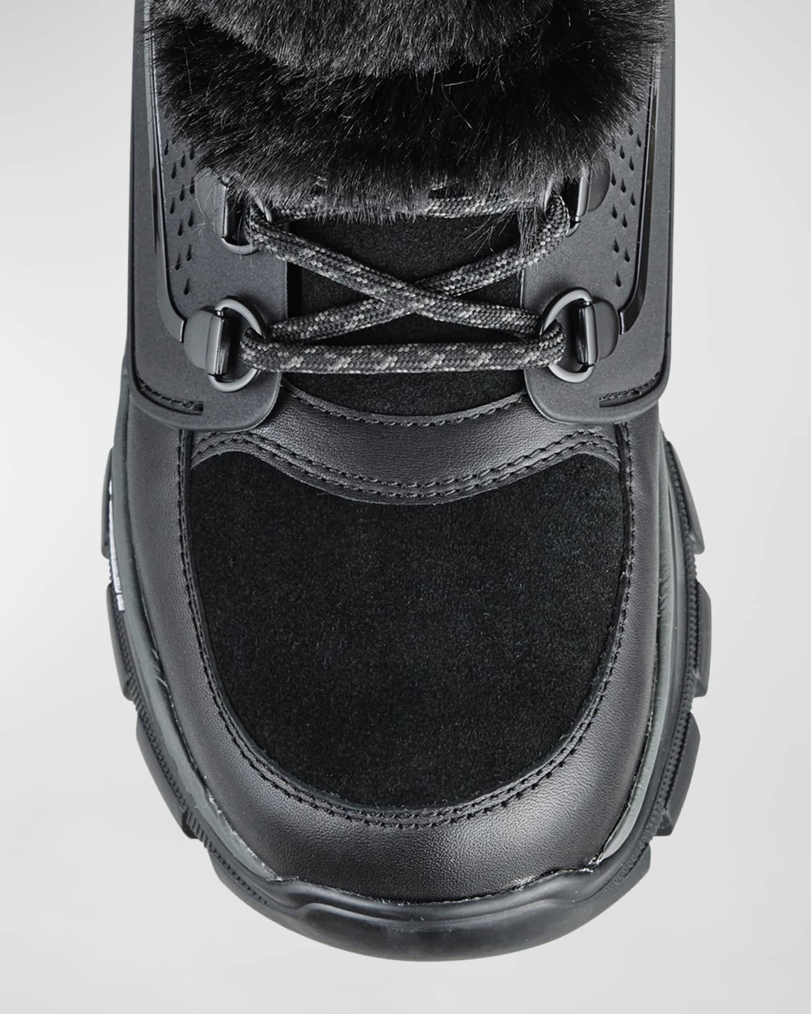 Madden Girl Womens Frankie Faux Fur Hiker Booties Black Size 9 5 main image 1