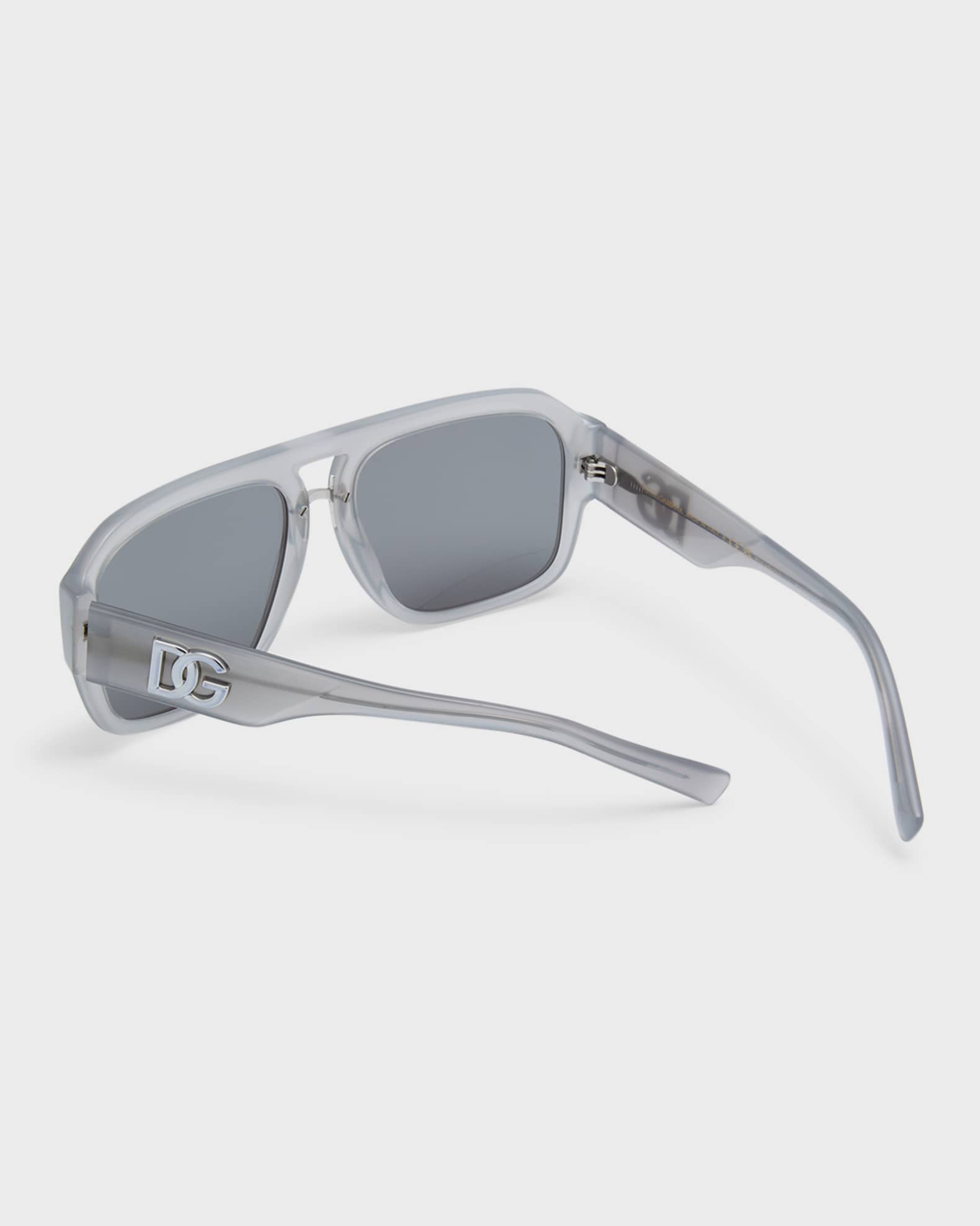DG Acetate & Metal Aviator Sunglasses  1