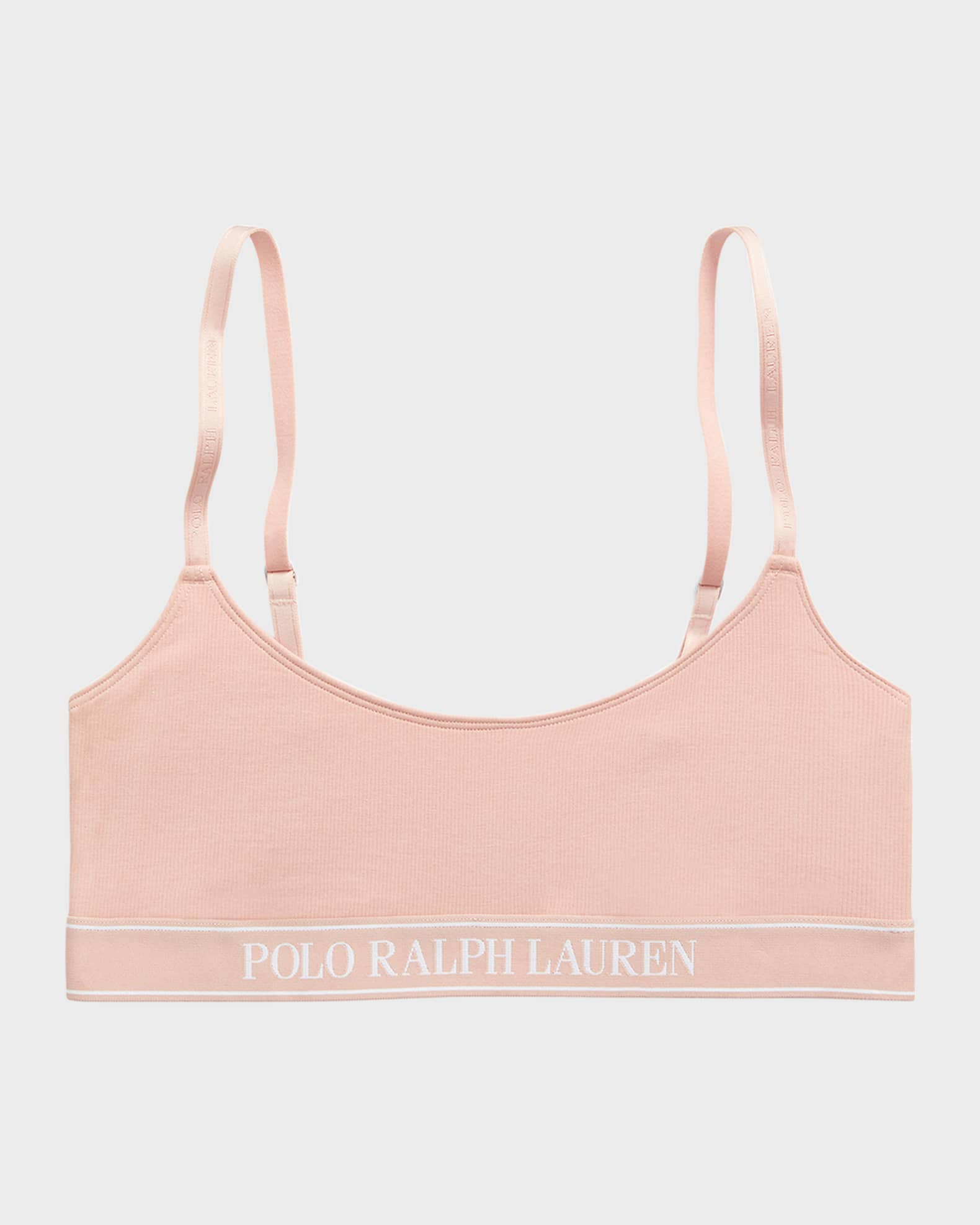 Polo Ralph Lauren Ribbed Scoop-Neck Logo Bralette