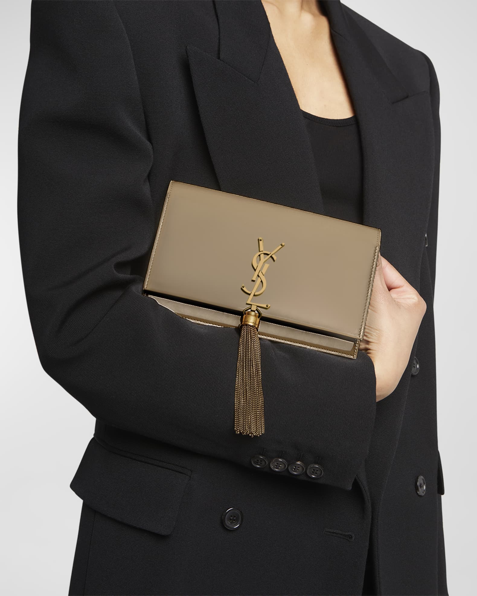 Kate Small Tassel YSL Wallet on Chain in Patent Leather