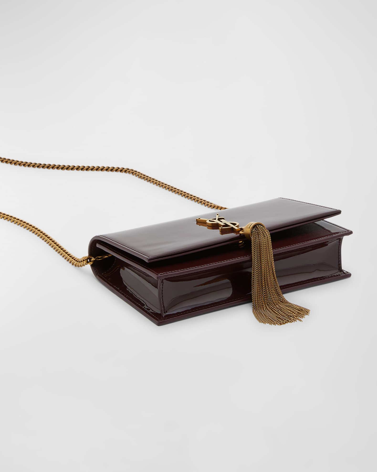 Kate Small Tassel YSL Wallet on Chain in Patent Leather