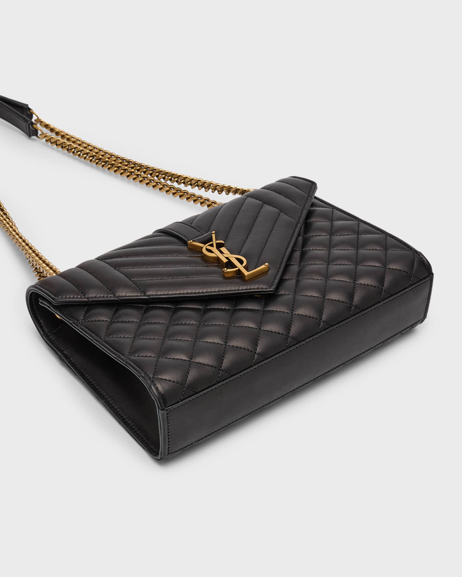 Envelope Triquilt Medium YSL Shoulder Bag in Smooth Quilted Leather 1