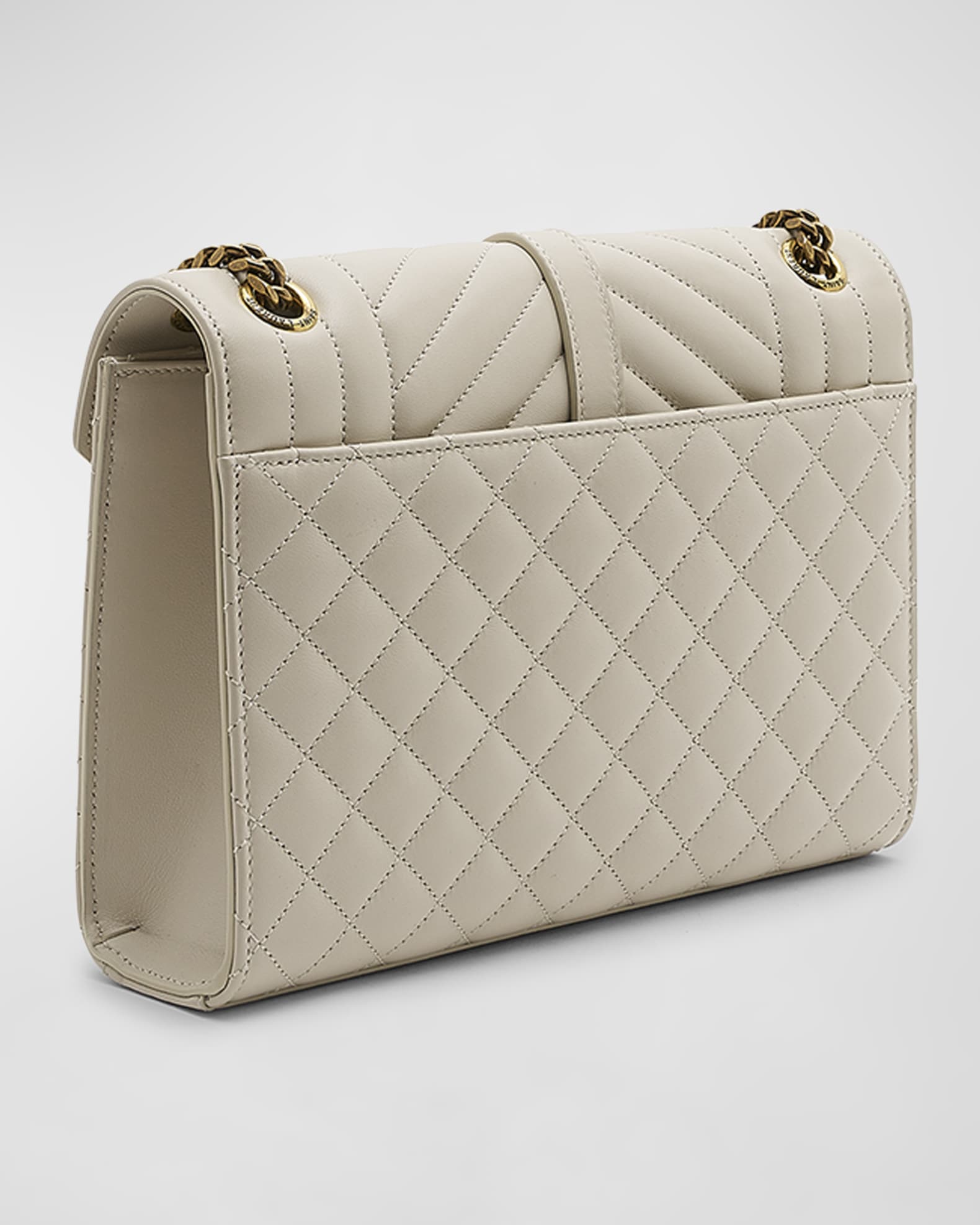 Saint Laurent Envelope Triquilt Medium YSL Shoulder Bag in Smooth